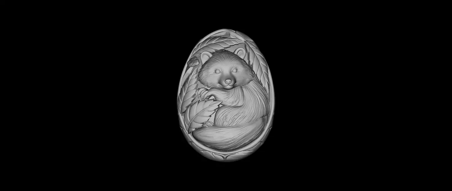 Raccoon in a Leaf Nest STL 3D Print Model 3D print model