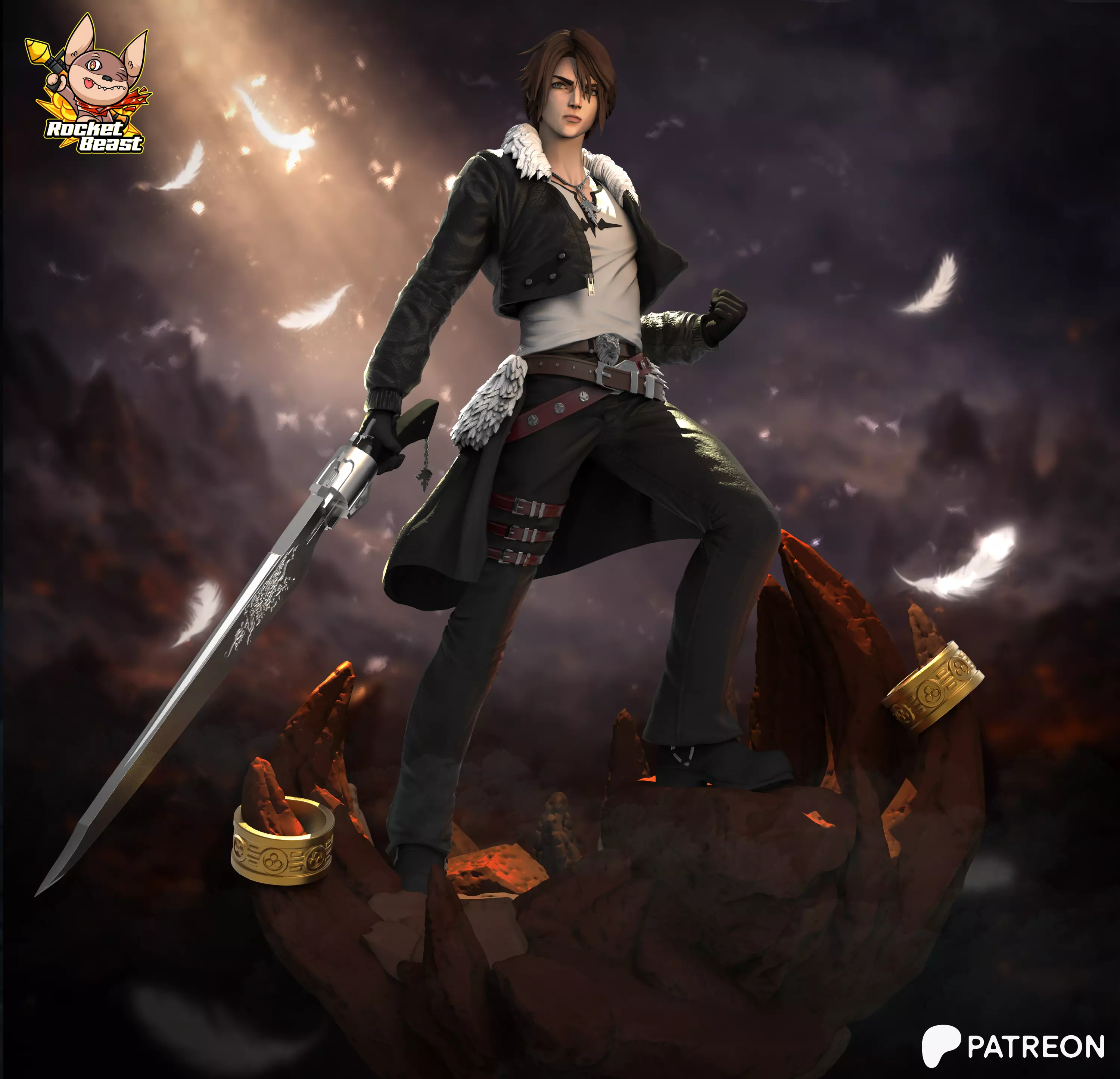 Squall - Final Fantasy VIII 3D print model