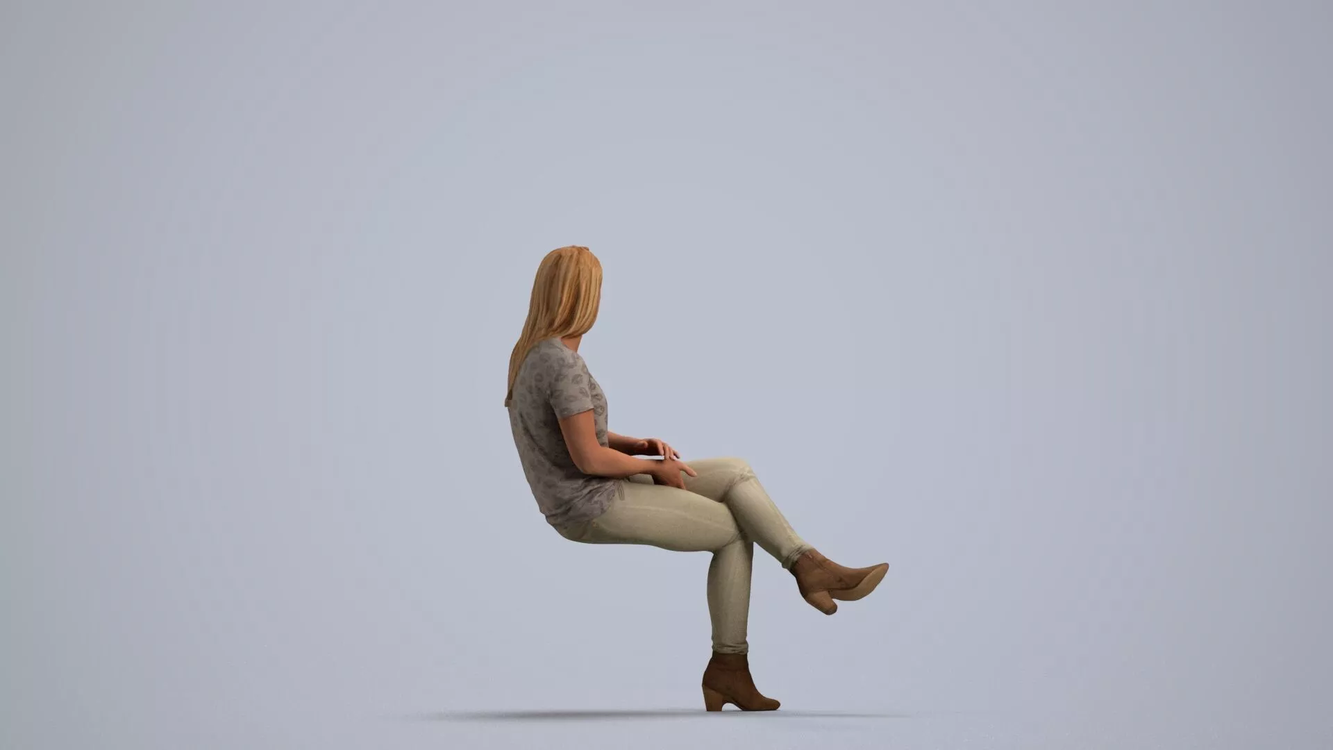 00019Siska008 - Adult Caucasian woman relaxing at home in 3D model