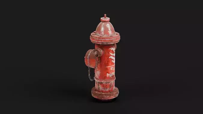 Rusty Industrial Fire Hydrant - Game Ready with PBR Textures