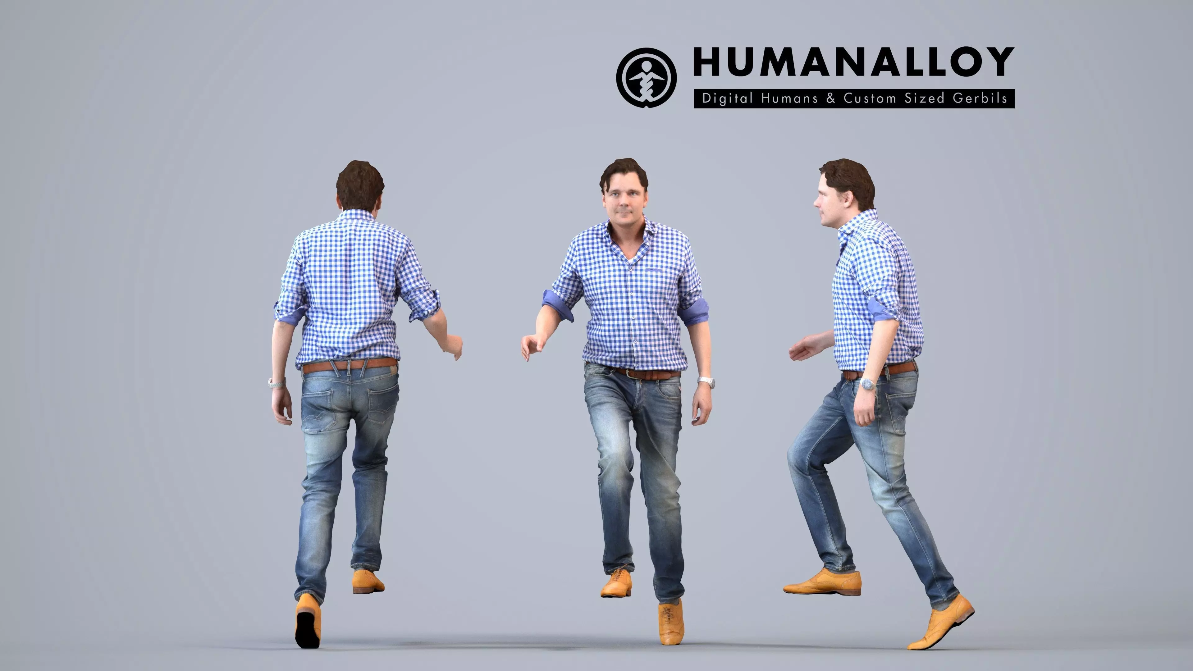 00034Joris011 - Adult Caucasian man running in public space 3D model