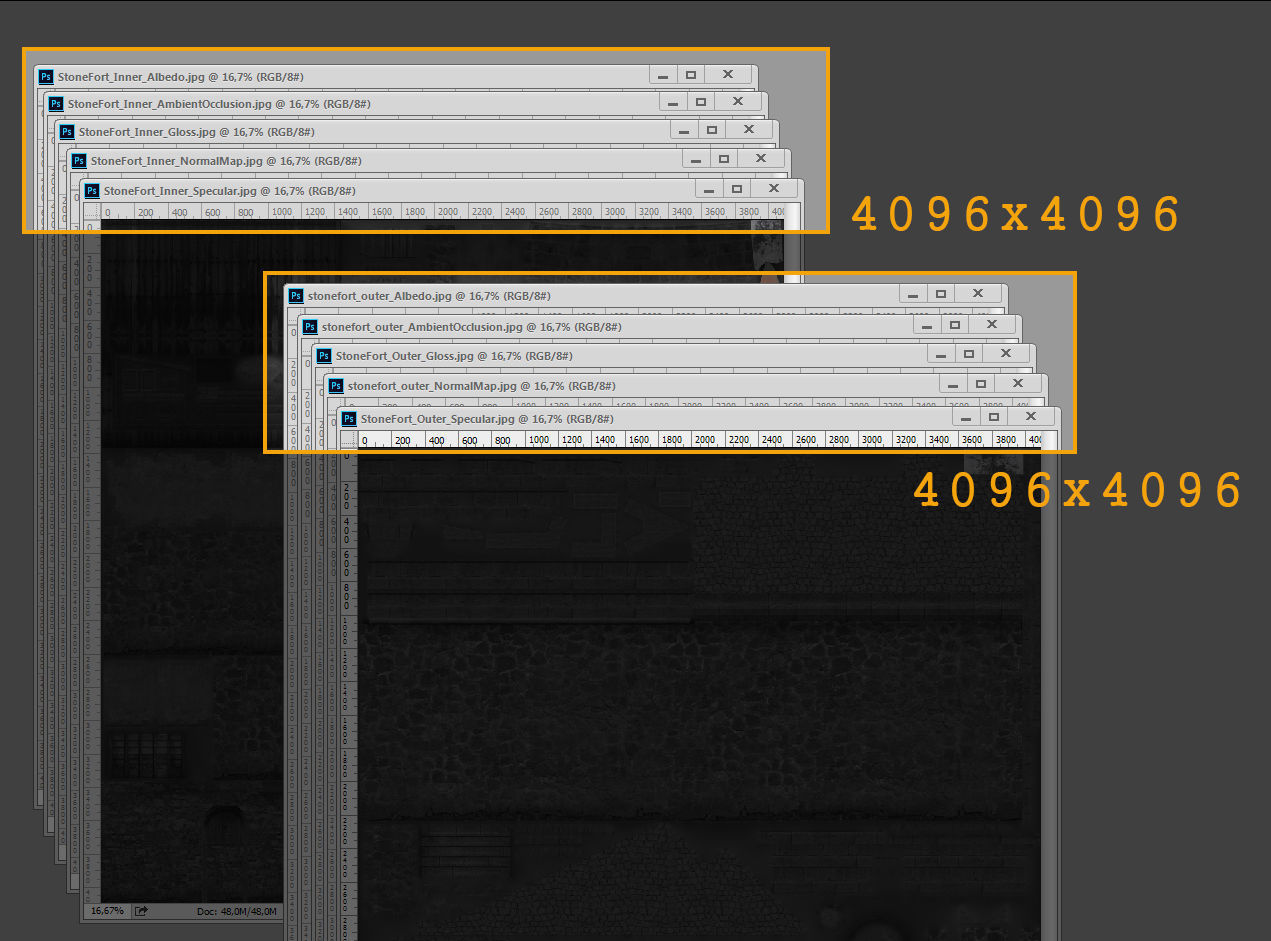 Stone Fort Constructor Low-poly 3D model_11
