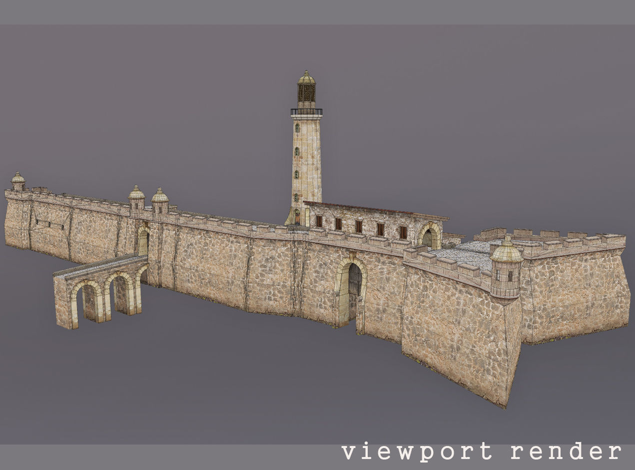Stone Fort Constructor Low-poly 3D model_4