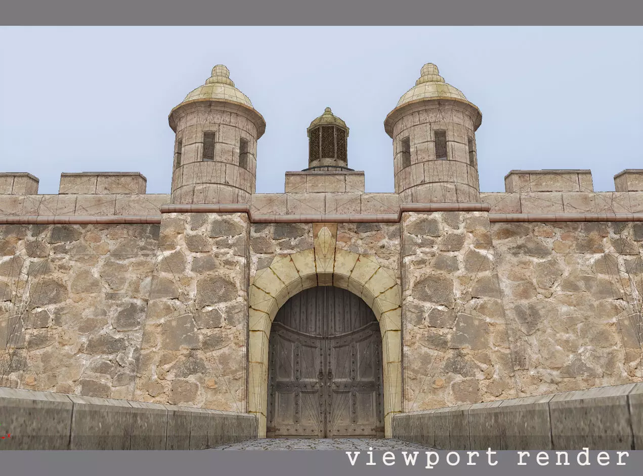 Stone Fort Constructor Low-poly 3D model_0