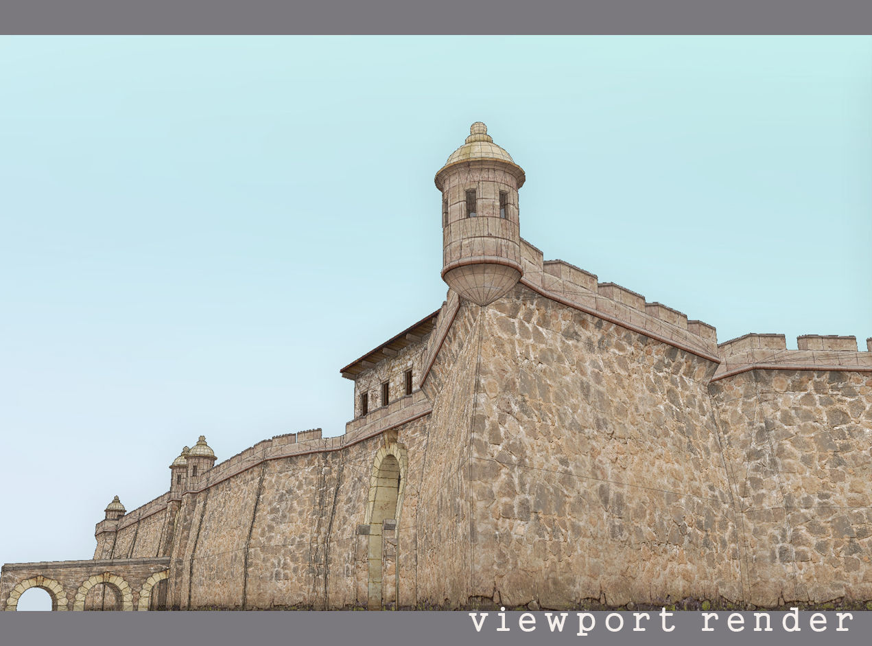 Stone Fort Constructor Low-poly 3D model_6