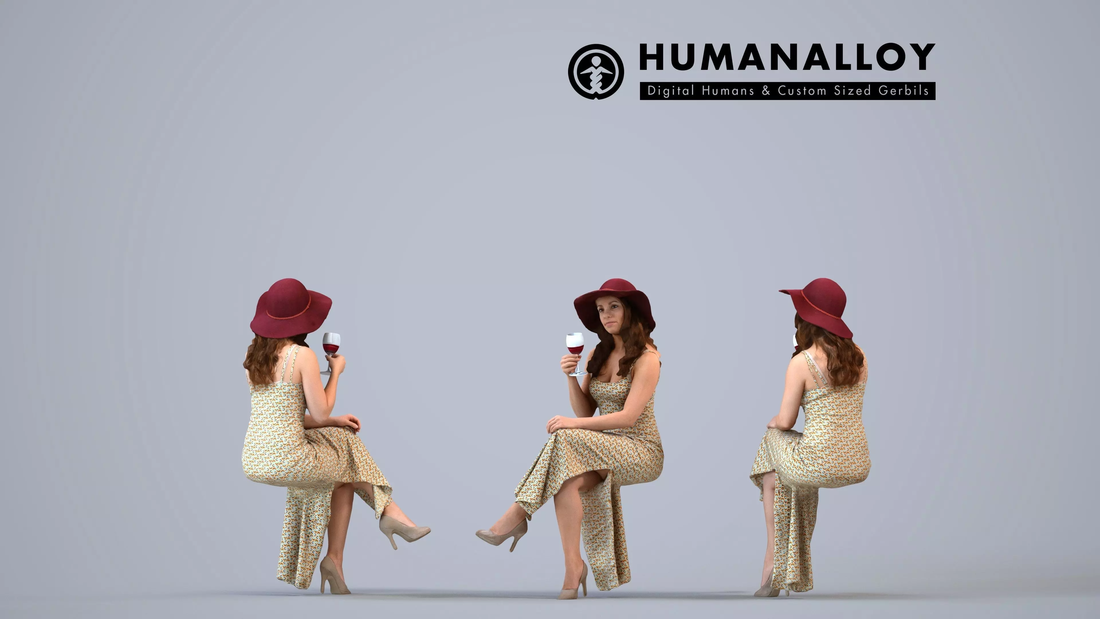 00061Karen005 - Adult Caucasian woman relaxing in casual summer 3D model