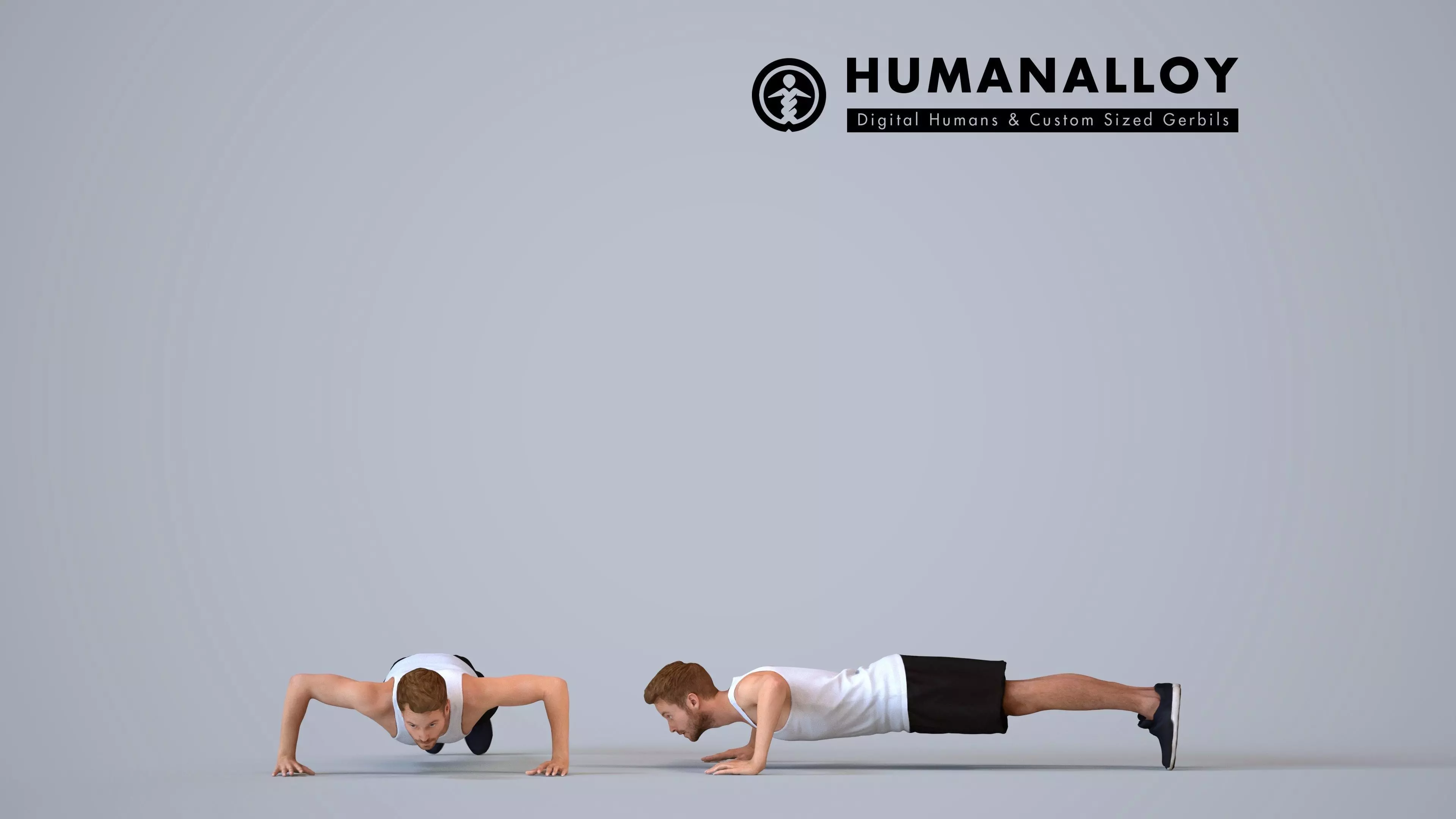 00077Nash009b - Adult Caucasian man exercising in contemporary 3D model