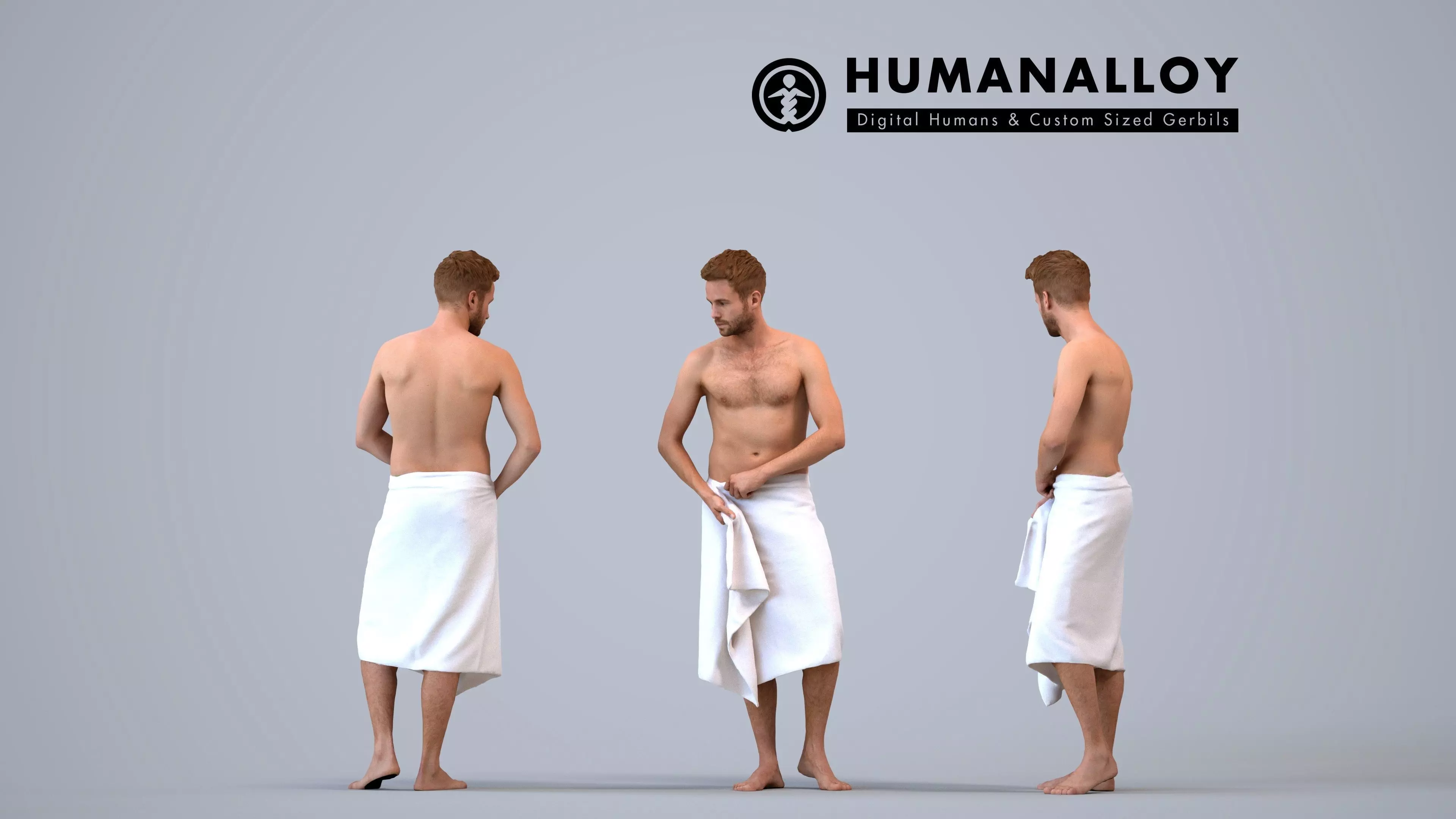 00081Nash003 - Adult Caucasian man relaxing in casual summer 3D model