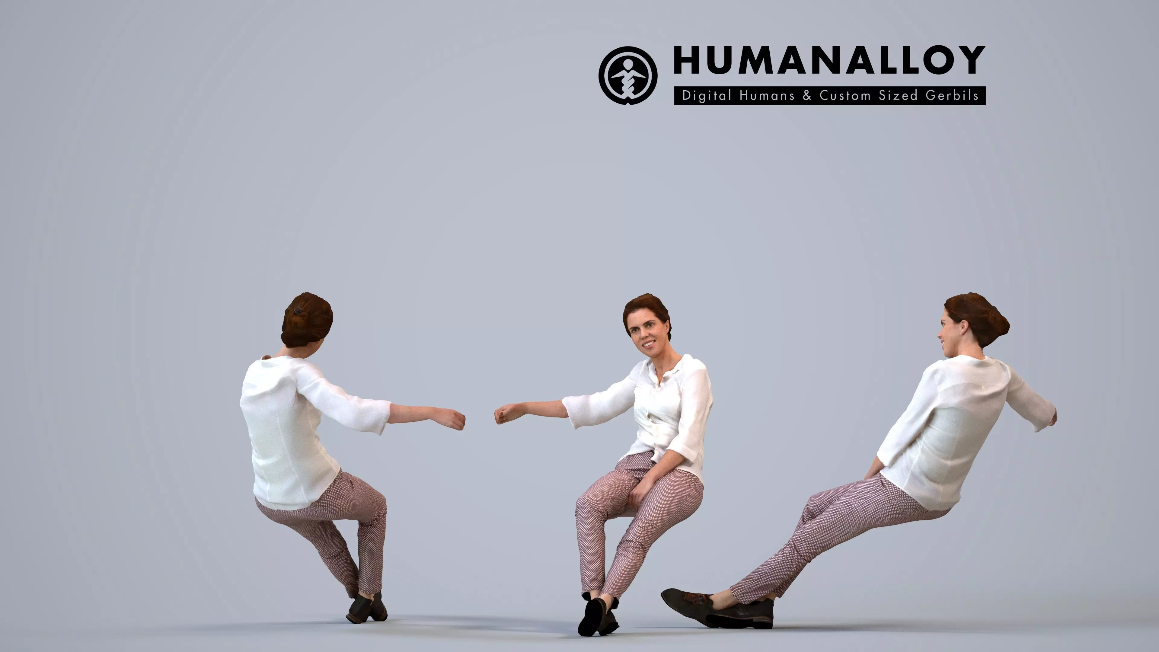 00092Laura002 - Adult Caucasian woman relaxing at home in 3D model