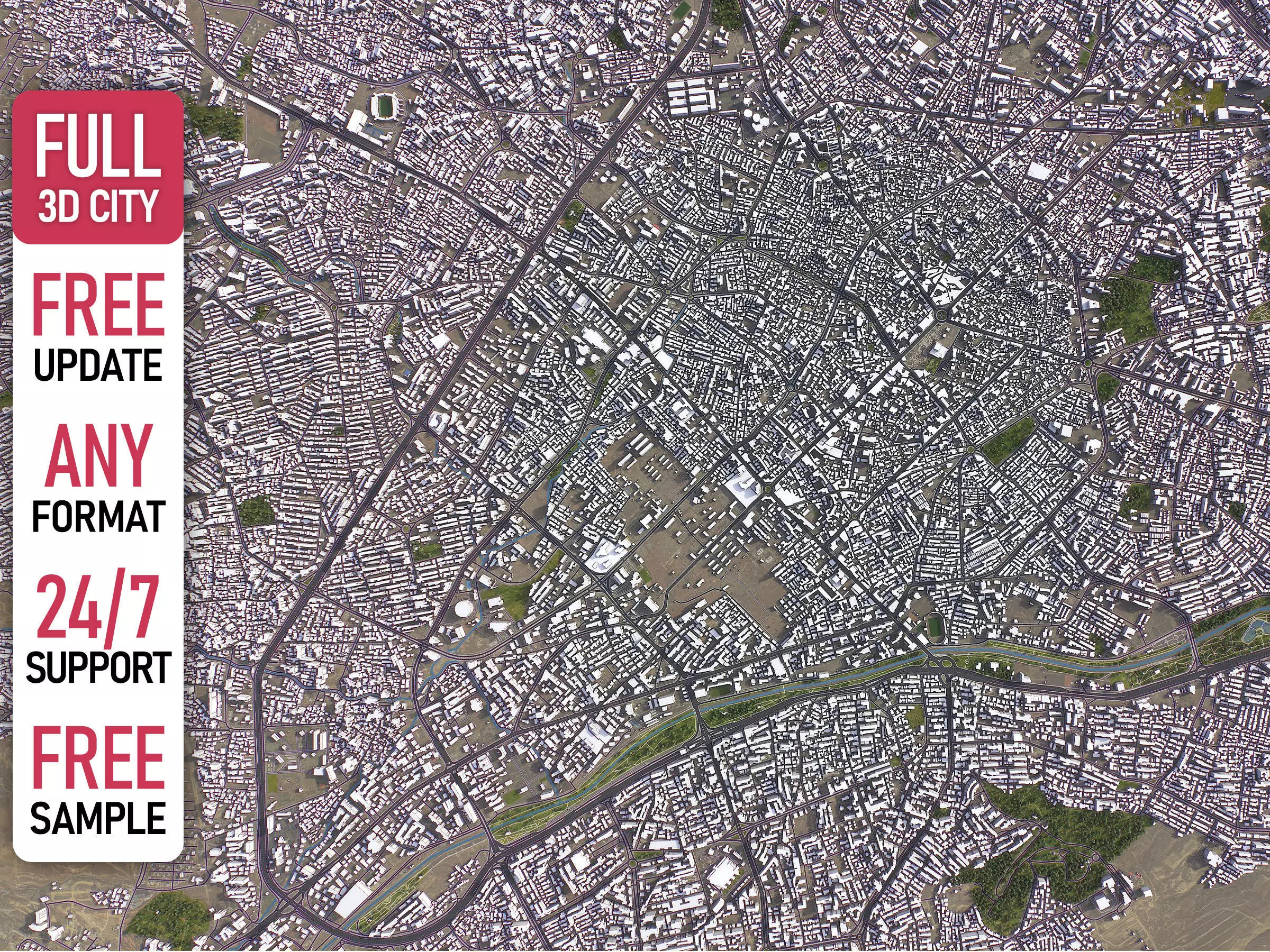 Urmia - 3D City Model Low-poly 3D model