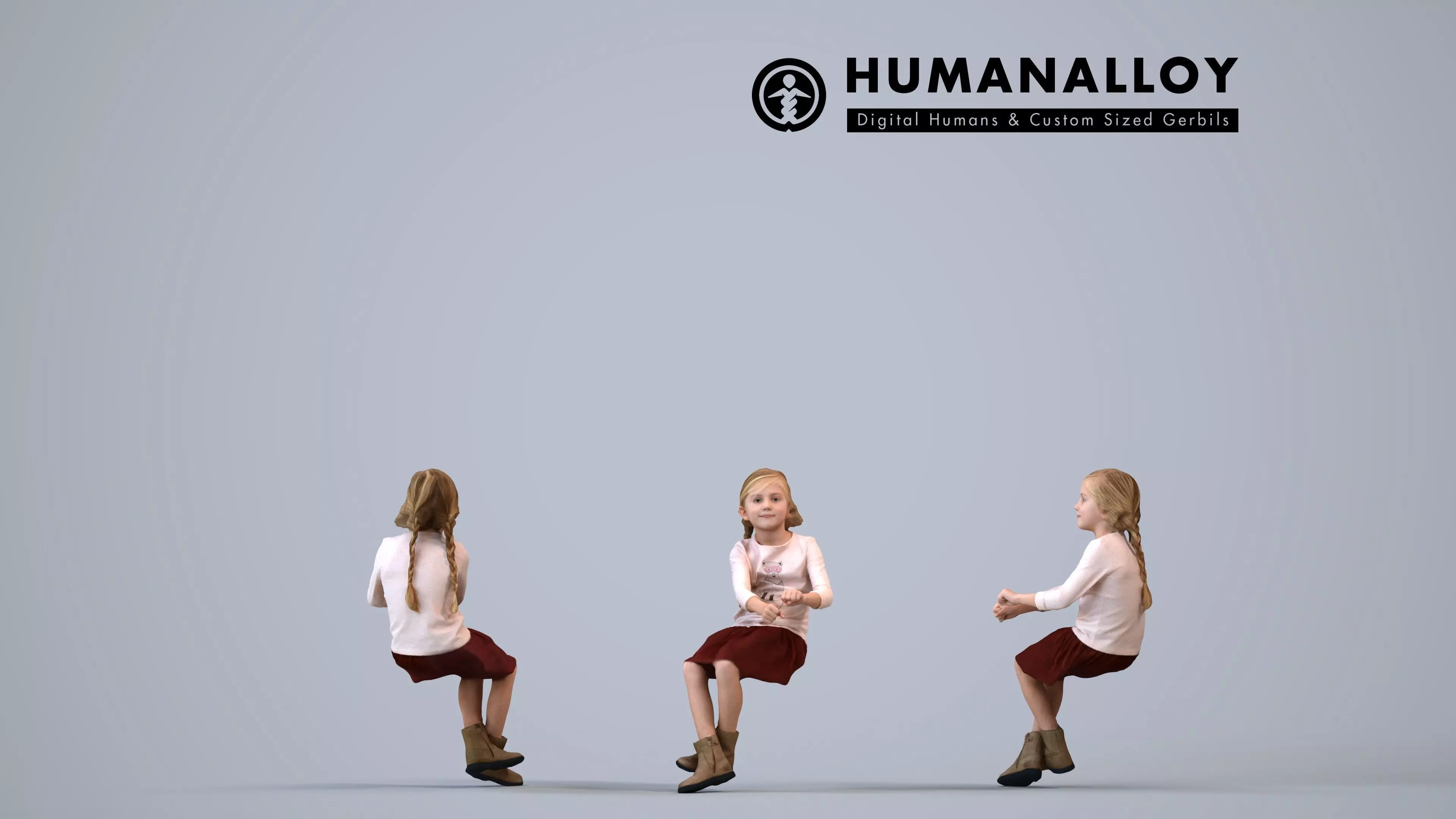 00093Maud001 - Young Caucasian woman sitting casually in public 3D model