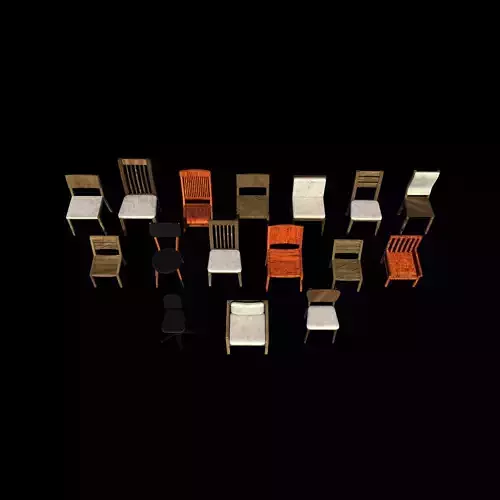 all chair set 3D model 5