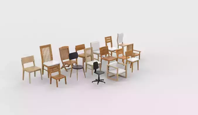 all chair set 3D model
