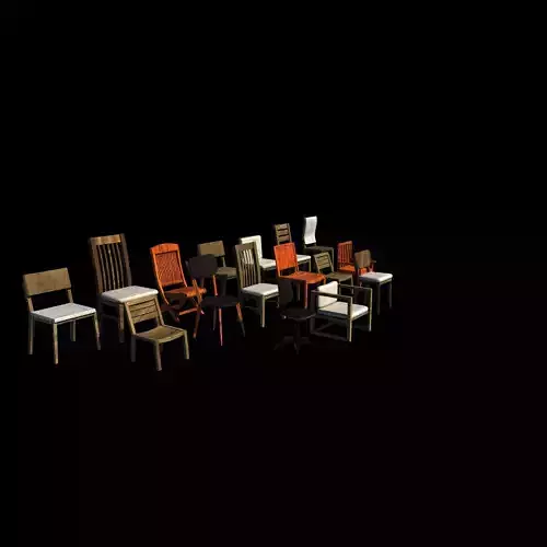 all chair set 3D model 7