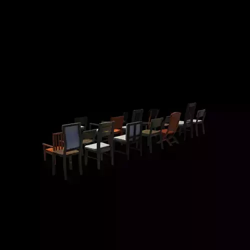 all chair set 3D model 6