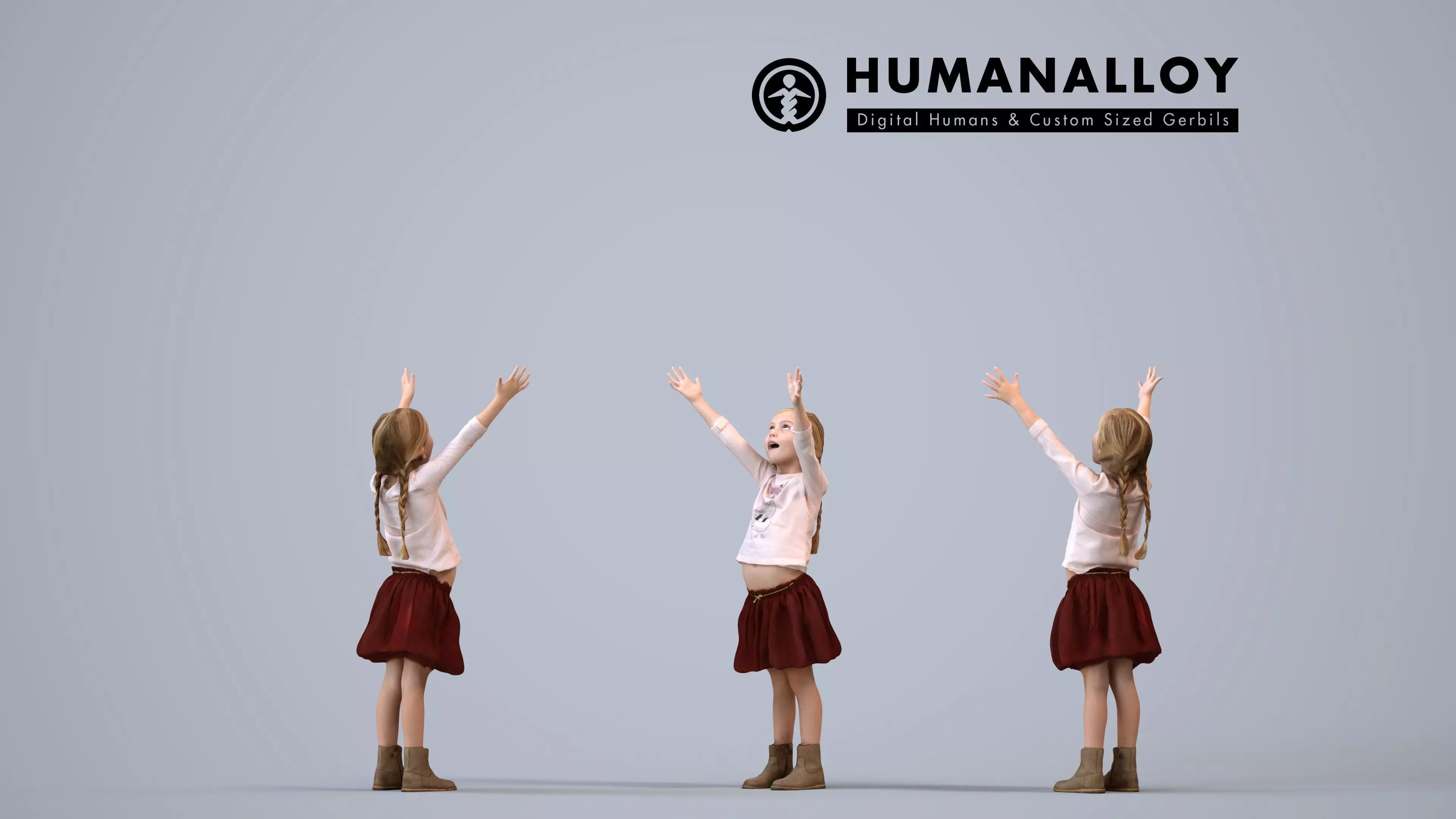 00093Maud007 - Young Caucasian girl playing at home in casual 3D model