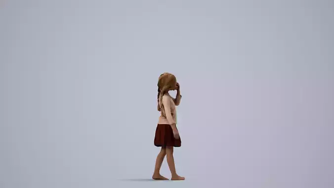00095Maud008 - Young Caucasian woman eating at home with 3D model 4
