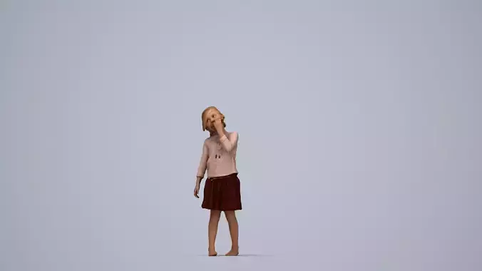 00095Maud008 - Young Caucasian woman eating at home with 3D model 6