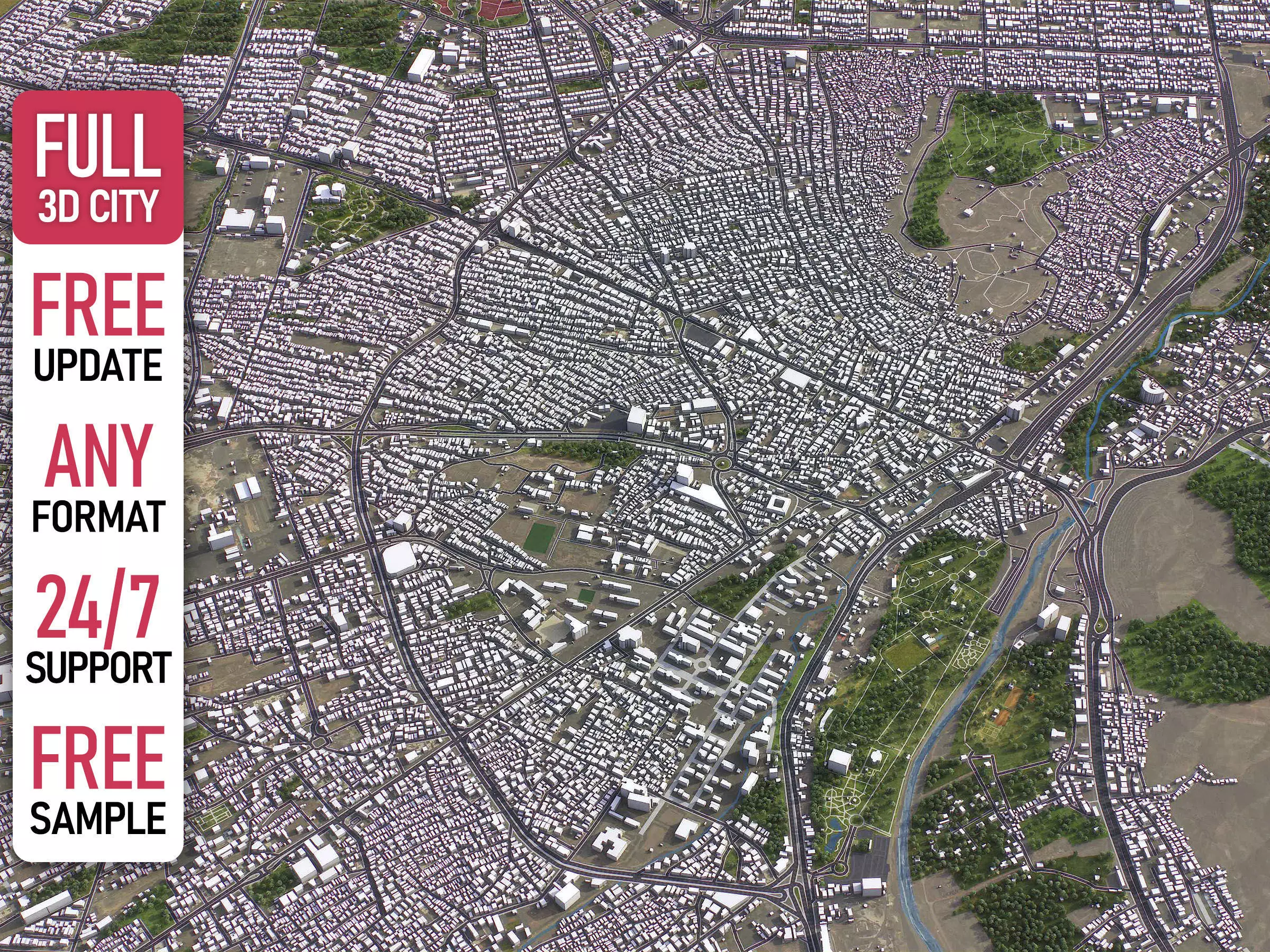 Karaj - 3D City Model Low-poly 3D model