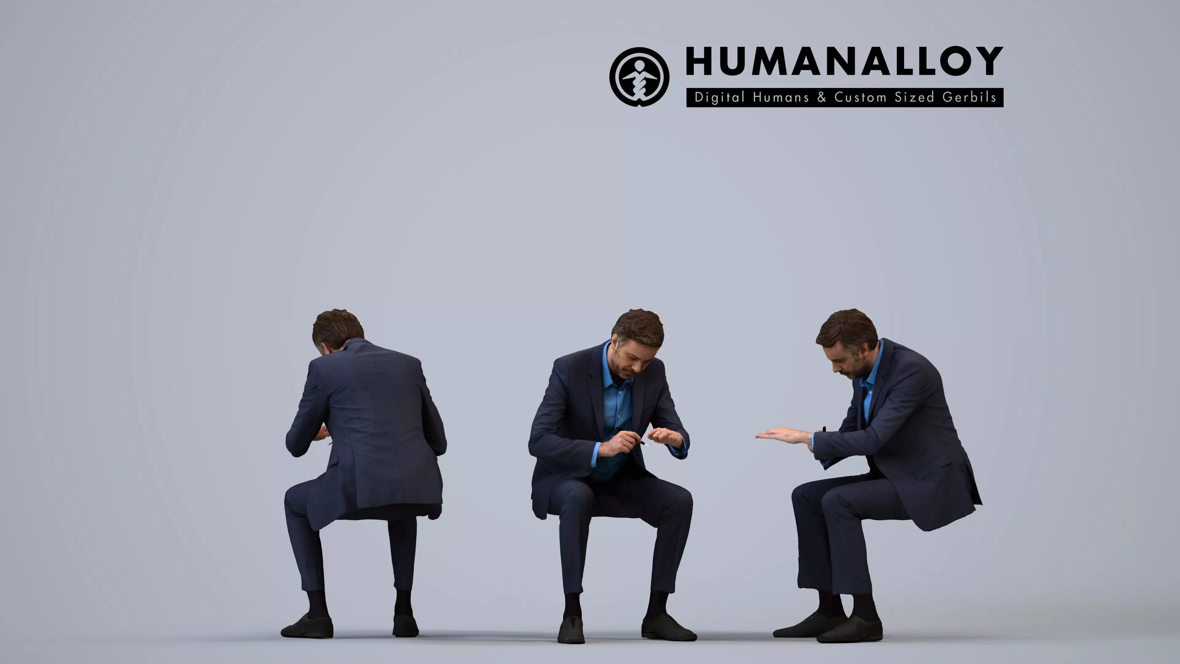 00102Floris012 - Adult Caucasian man sitting in office wearing 3D model