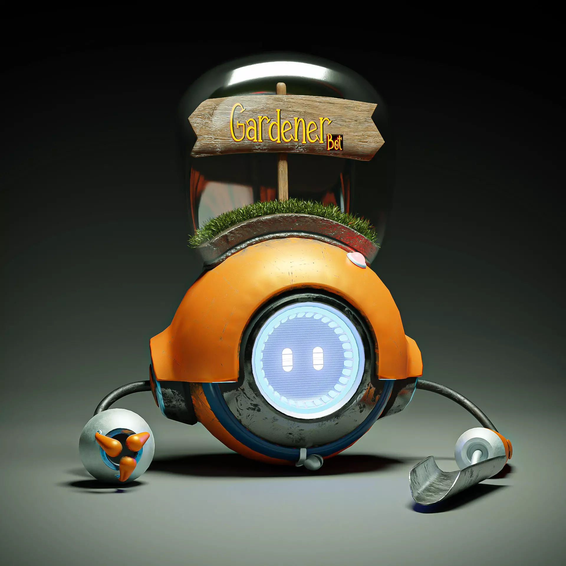 Gardener Bot-Futuristic Agricultural Rigged in Blender 3D model