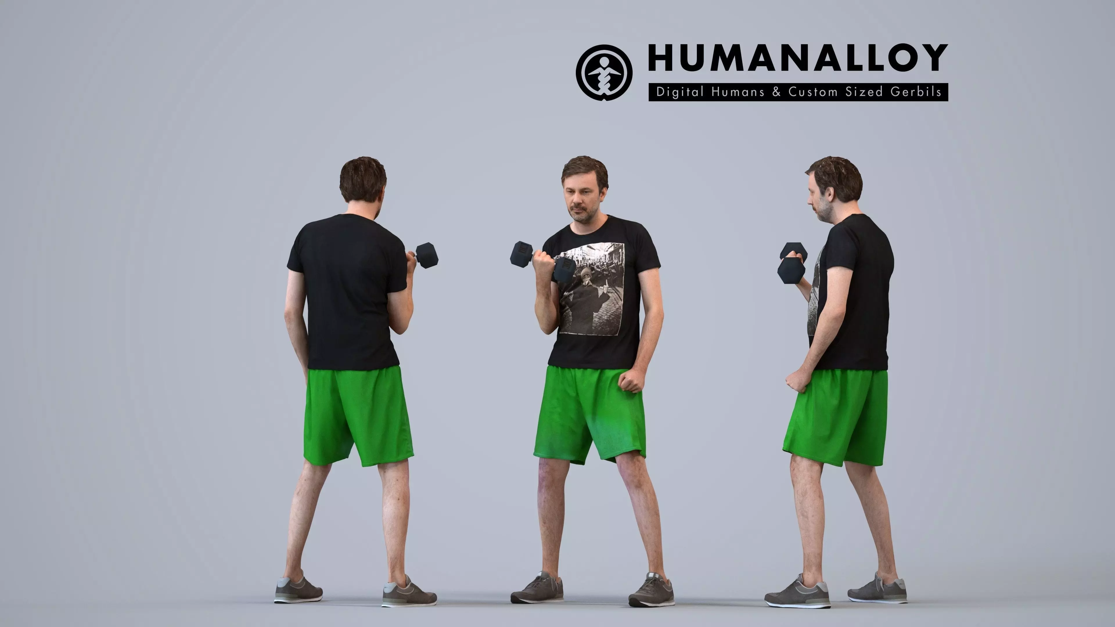 00107Floris009 - Adult Caucasian man exercising in athletic 3D model