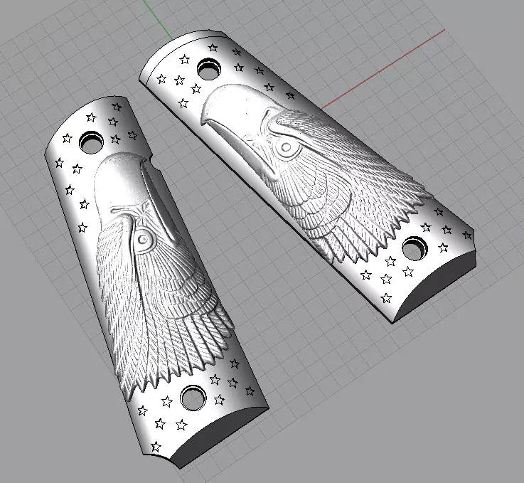 1911 grips - eagle head 3D print model