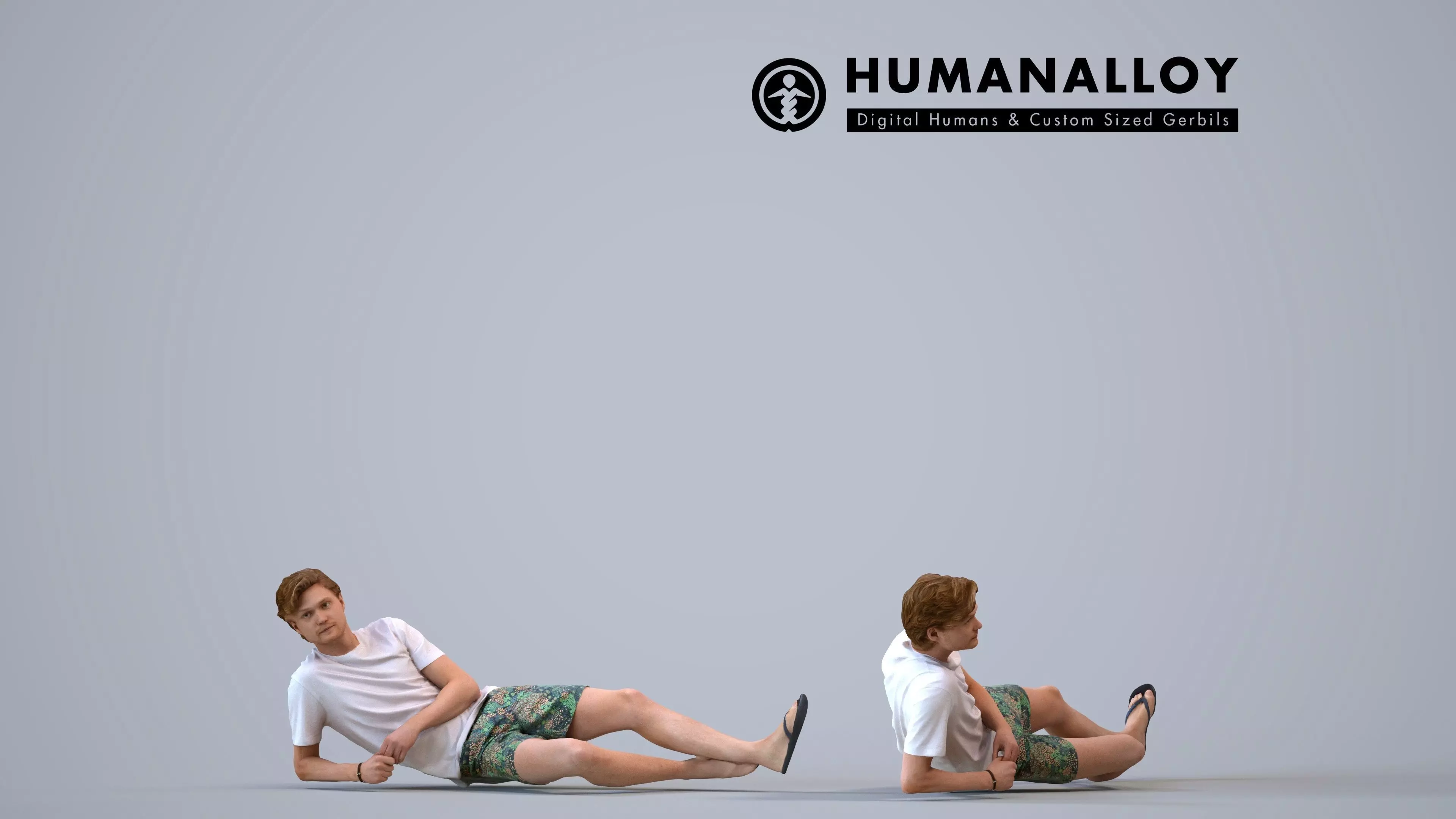 00126Rian005 - Adult Caucasian male relaxing in summer 3D model