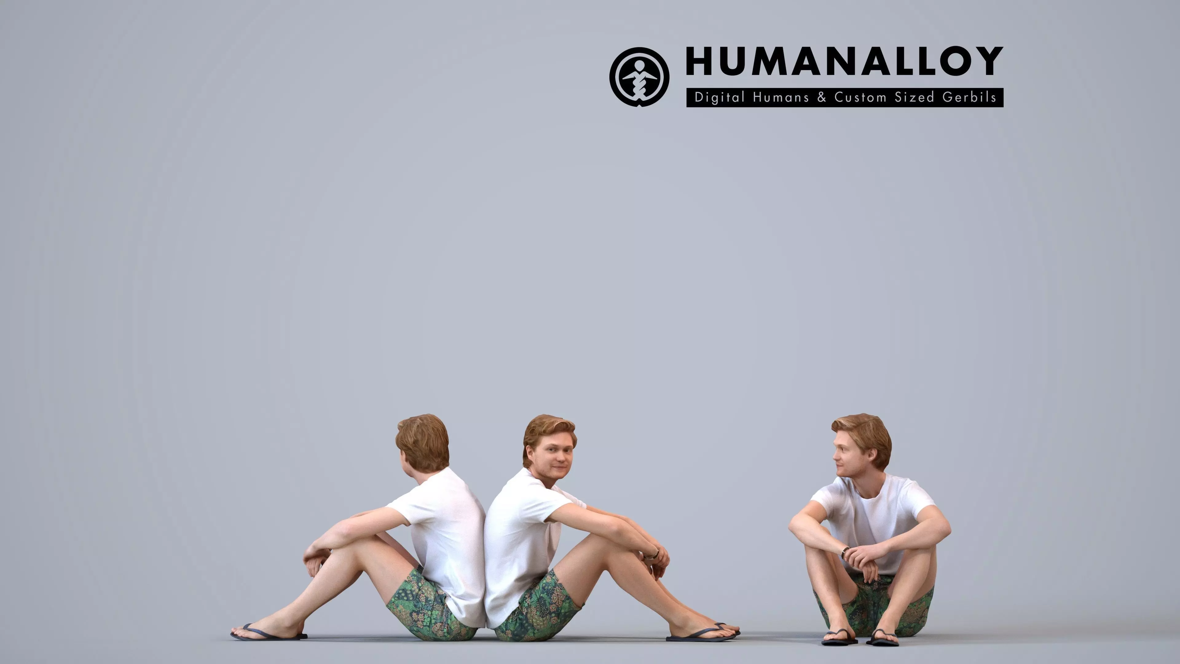 00126Rian006 - Adult Caucasian man relaxing at home in casual 3D model