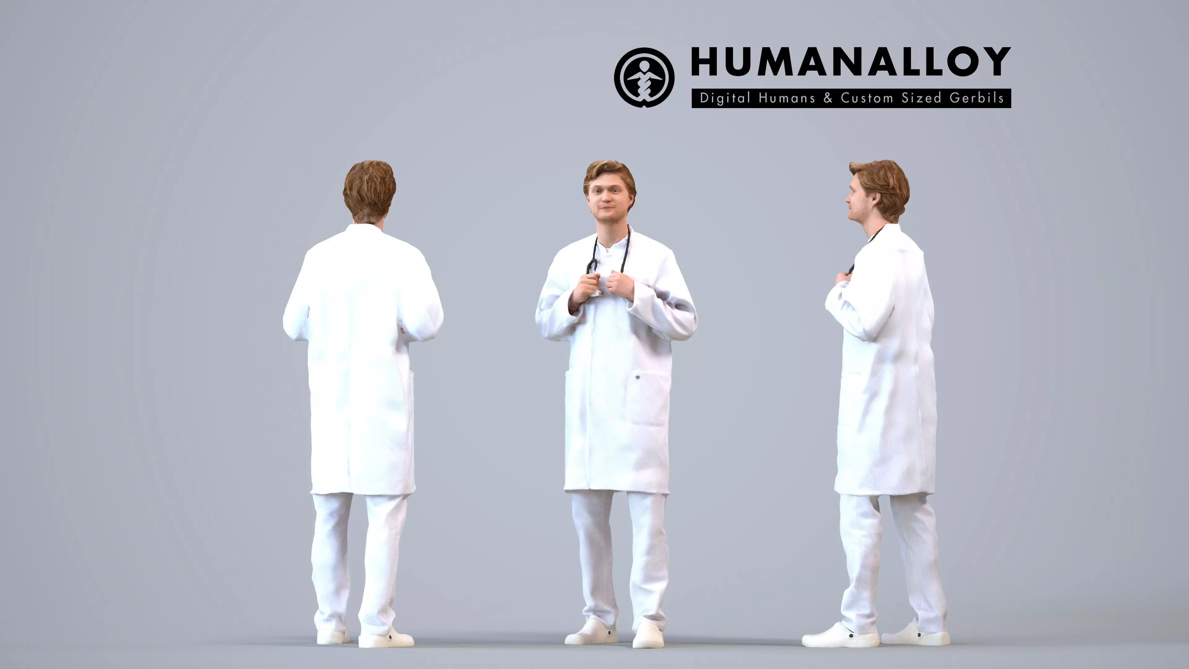 00129Rian003 - Adult Caucasian male waiting in medical setting 3D model