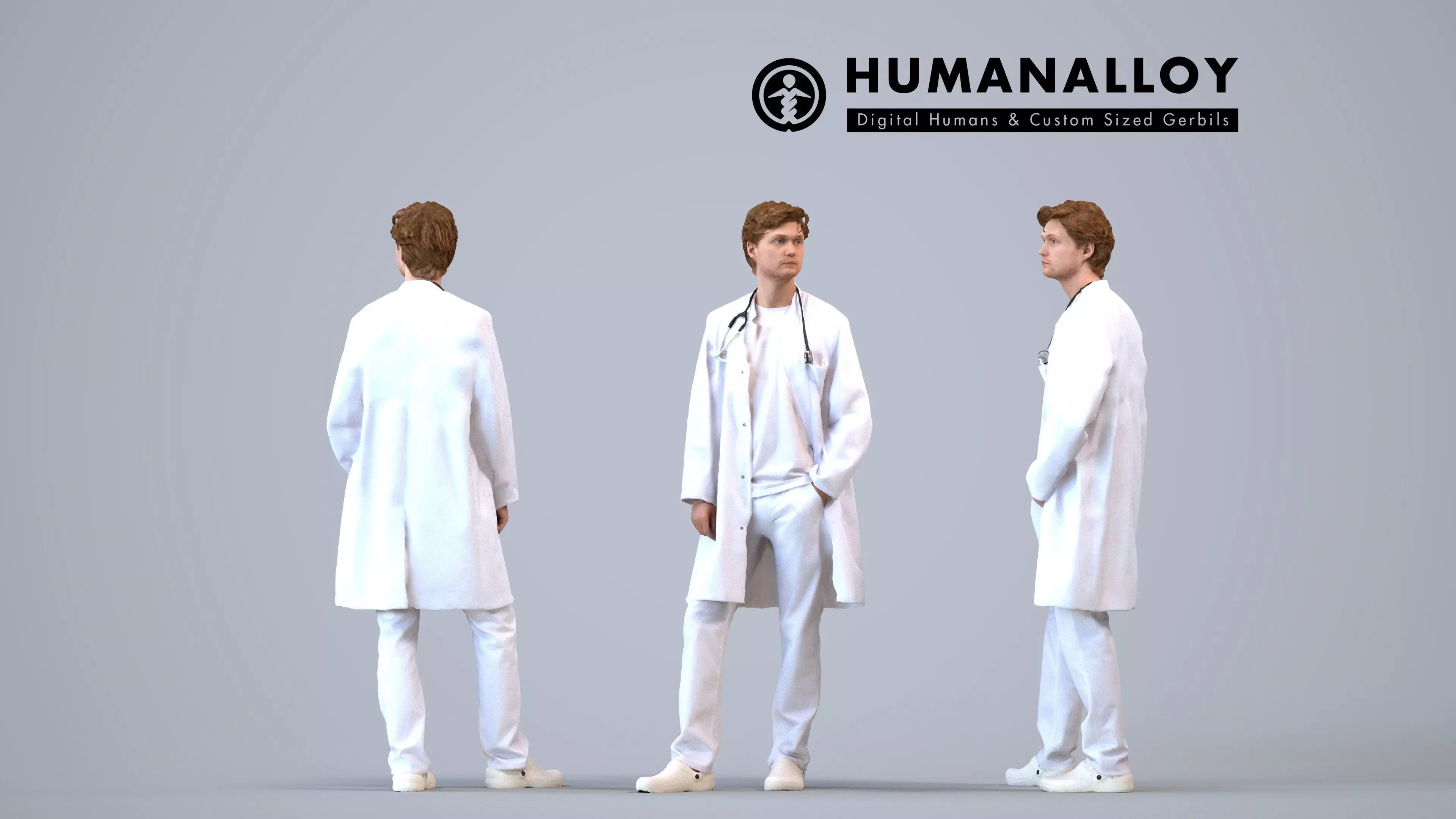 00129Rian004 - Adult Caucasian male waiting in medical facility 3D model