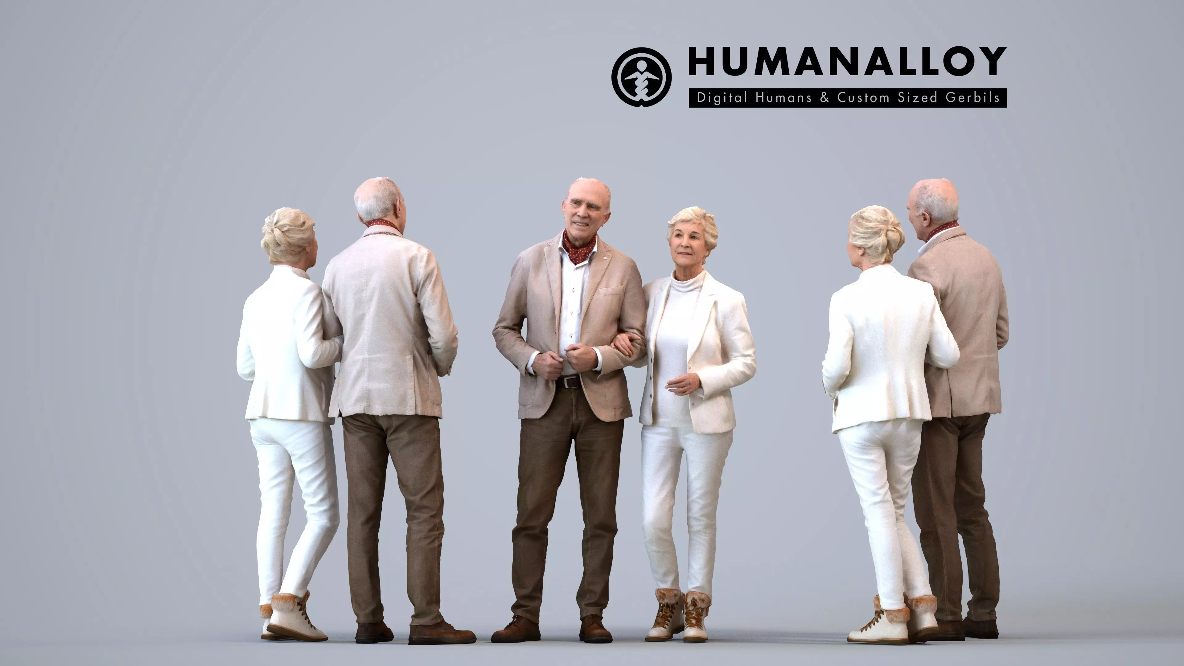 00133PascalNora003 - Senior Caucasian professionals bonding in 3D model