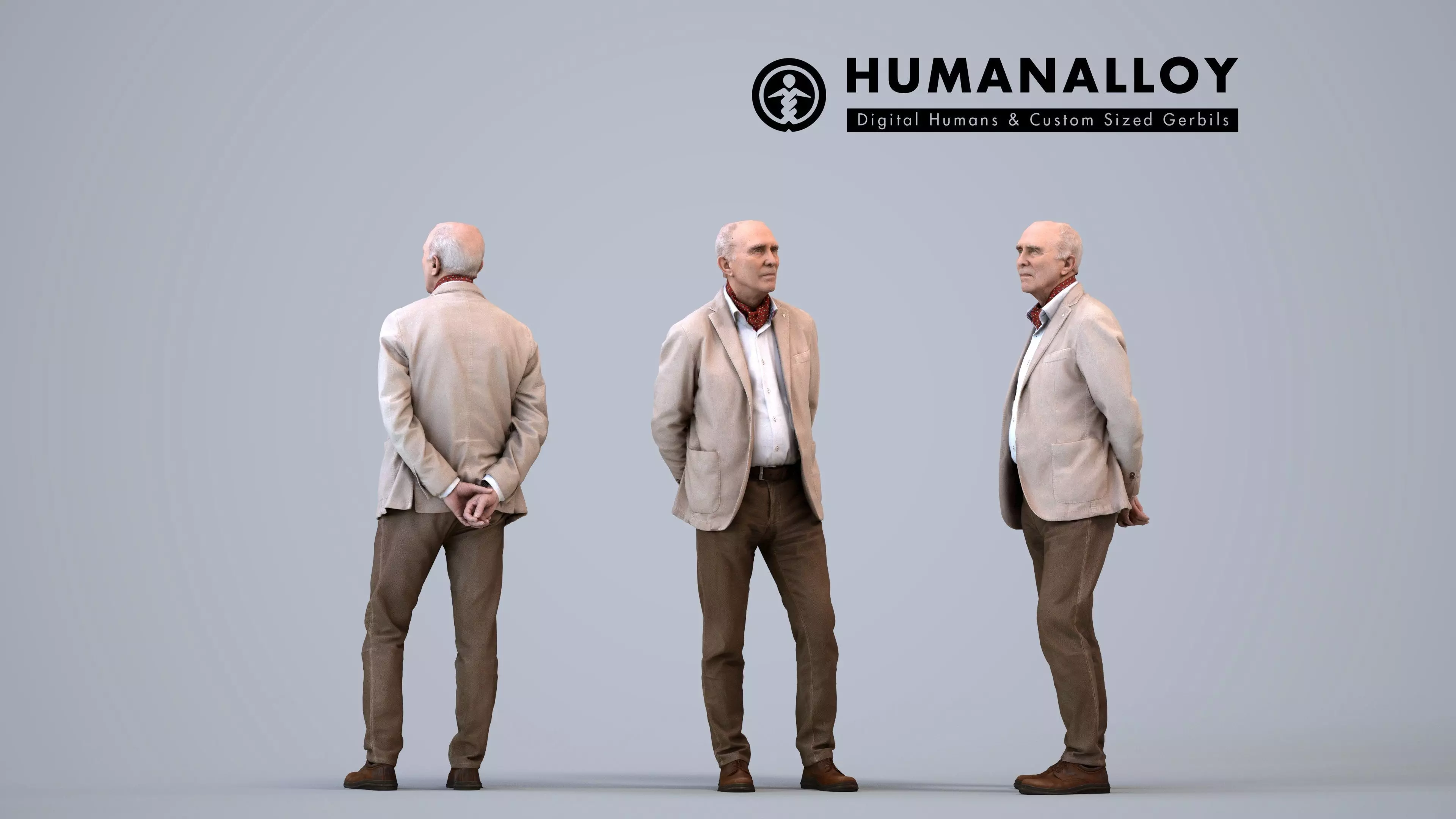 00134Pascal004 - Senior Caucasian man waiting in office wearing 3D model