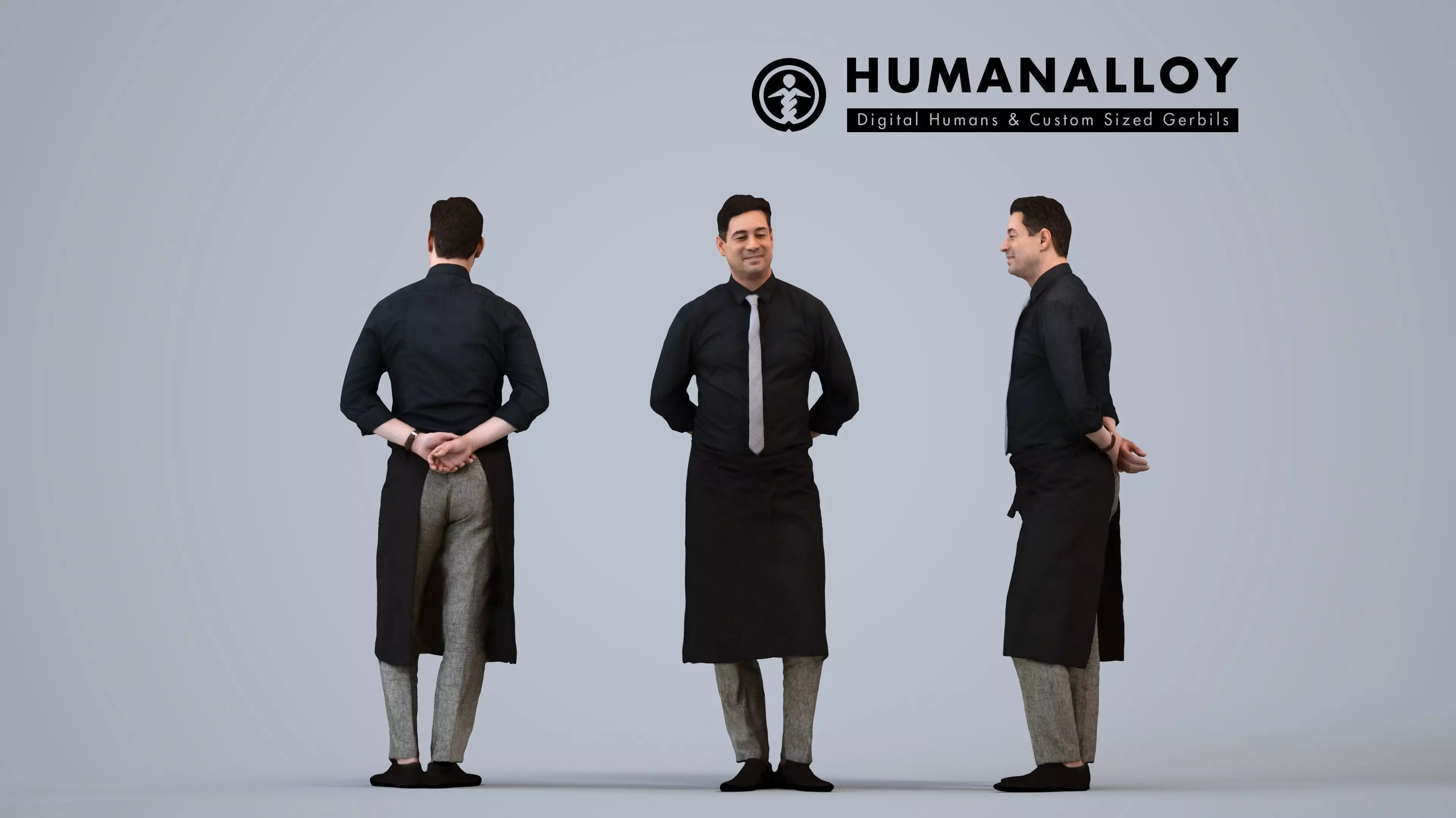 00144Connor003 - Adult Caucasian male waiting in hospitality 3D model