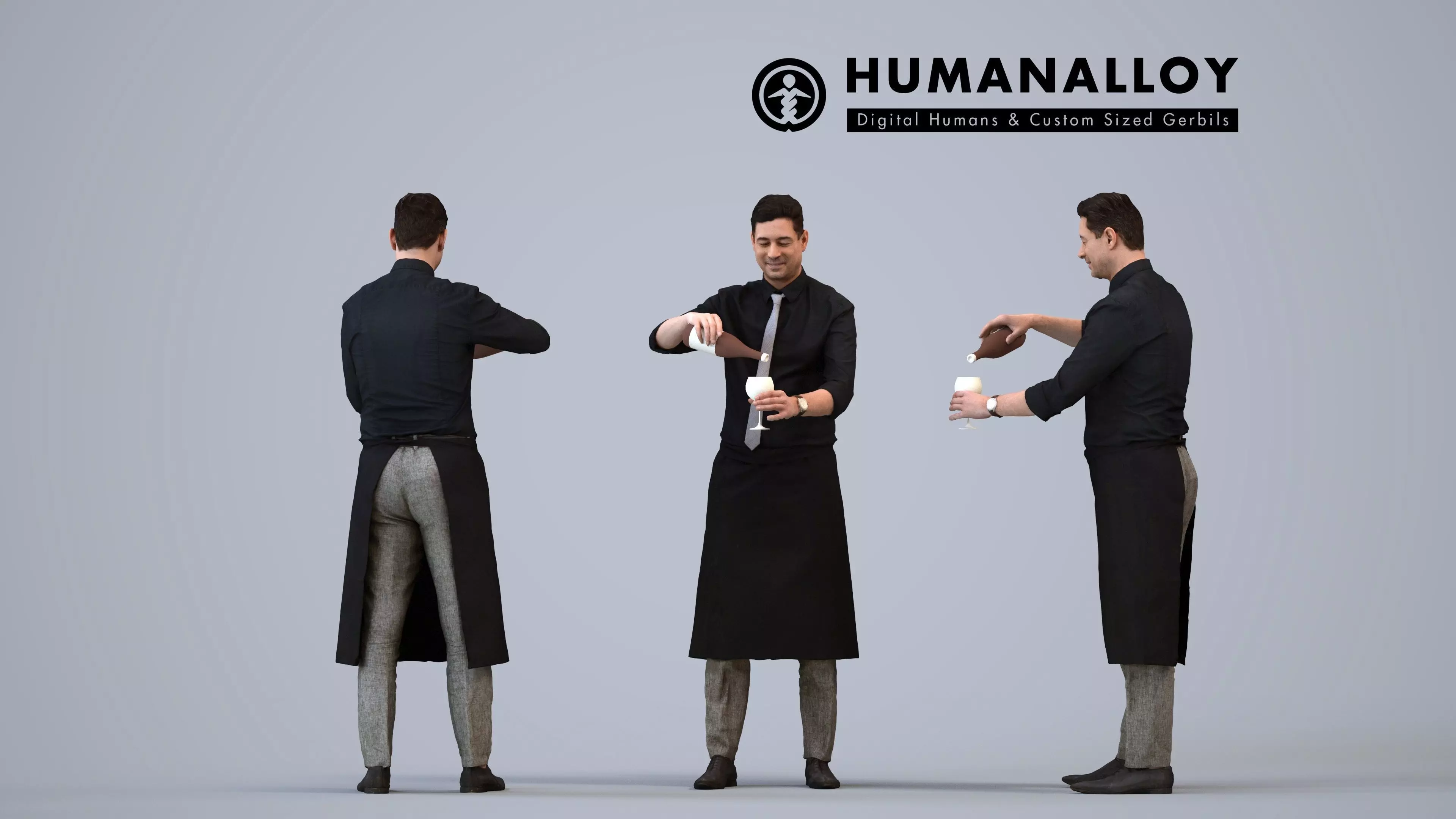 00144Connor006 - Adult Caucasian male waiting in hospitality 3D model