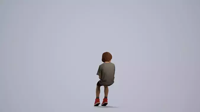 00161Silvester001 - Young Caucasian boy sitting casually eating 3D model 3