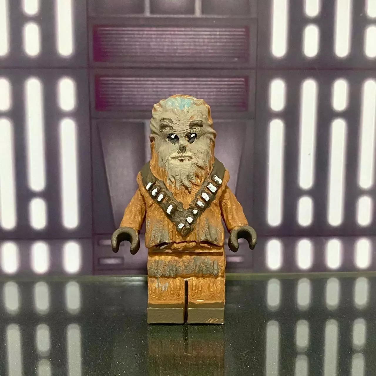 Articulated chewbacca bricks style keychain star wars 3D print model