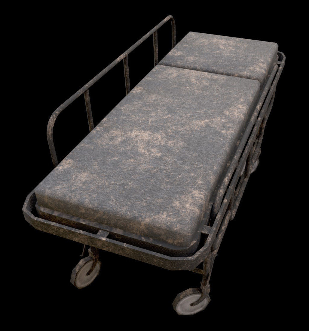 Gurney - PBR - Old Textured Low-poly 3D model_1