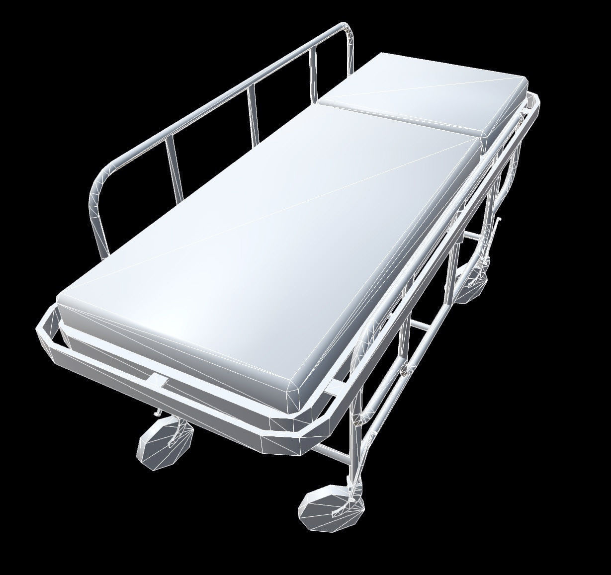 Gurney - PBR - Old Textured Low-poly 3D model_6