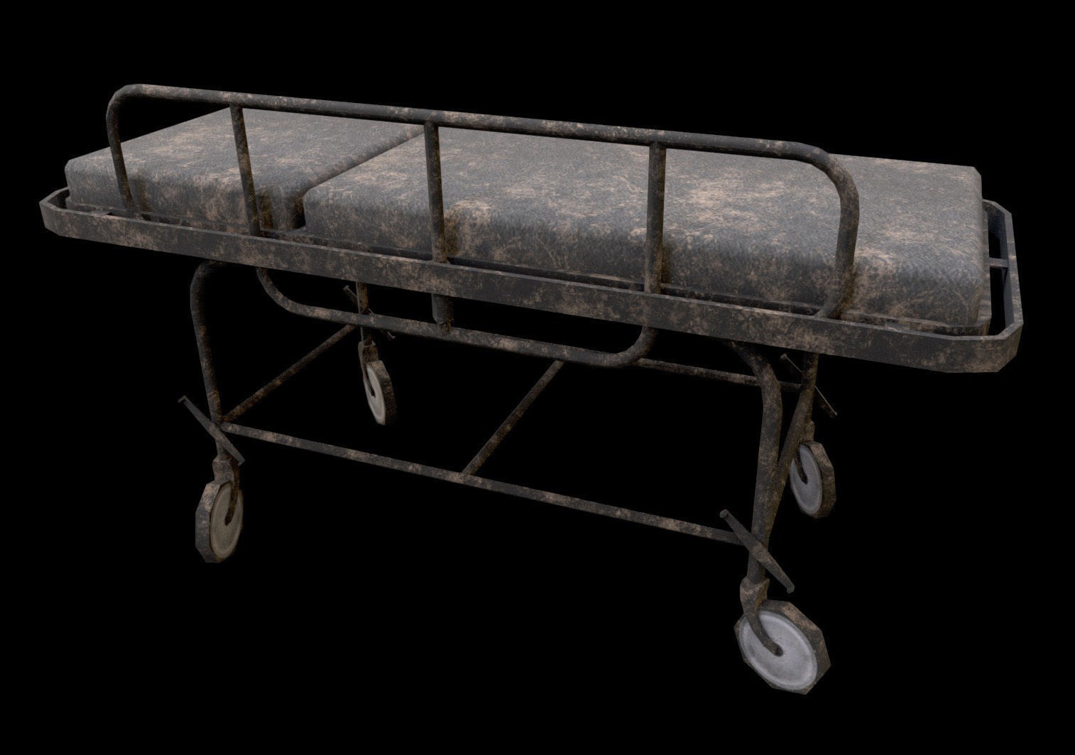 Gurney - PBR - Old Textured Low-poly 3D model_2