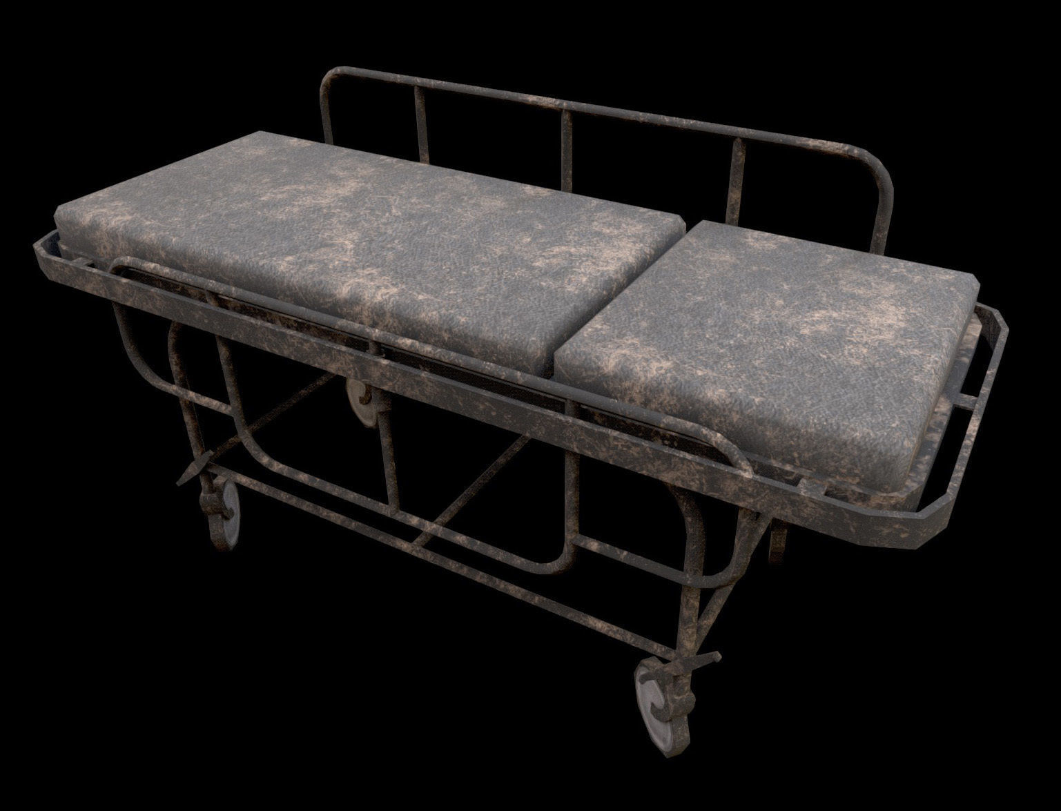 Gurney - PBR - Old Textured Low-poly 3D model_3