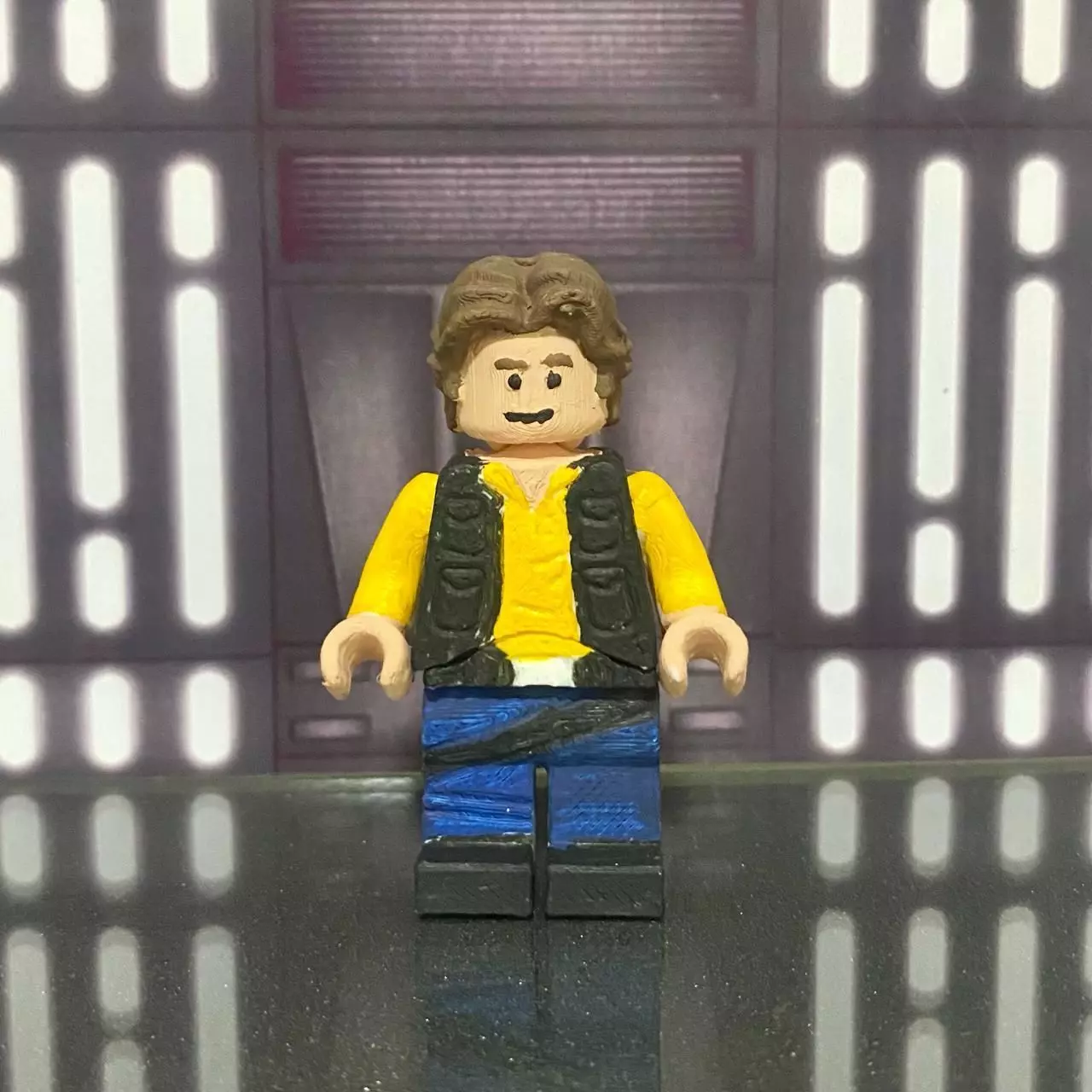 Articulated han solo bricks style keychain star wars 3D print model