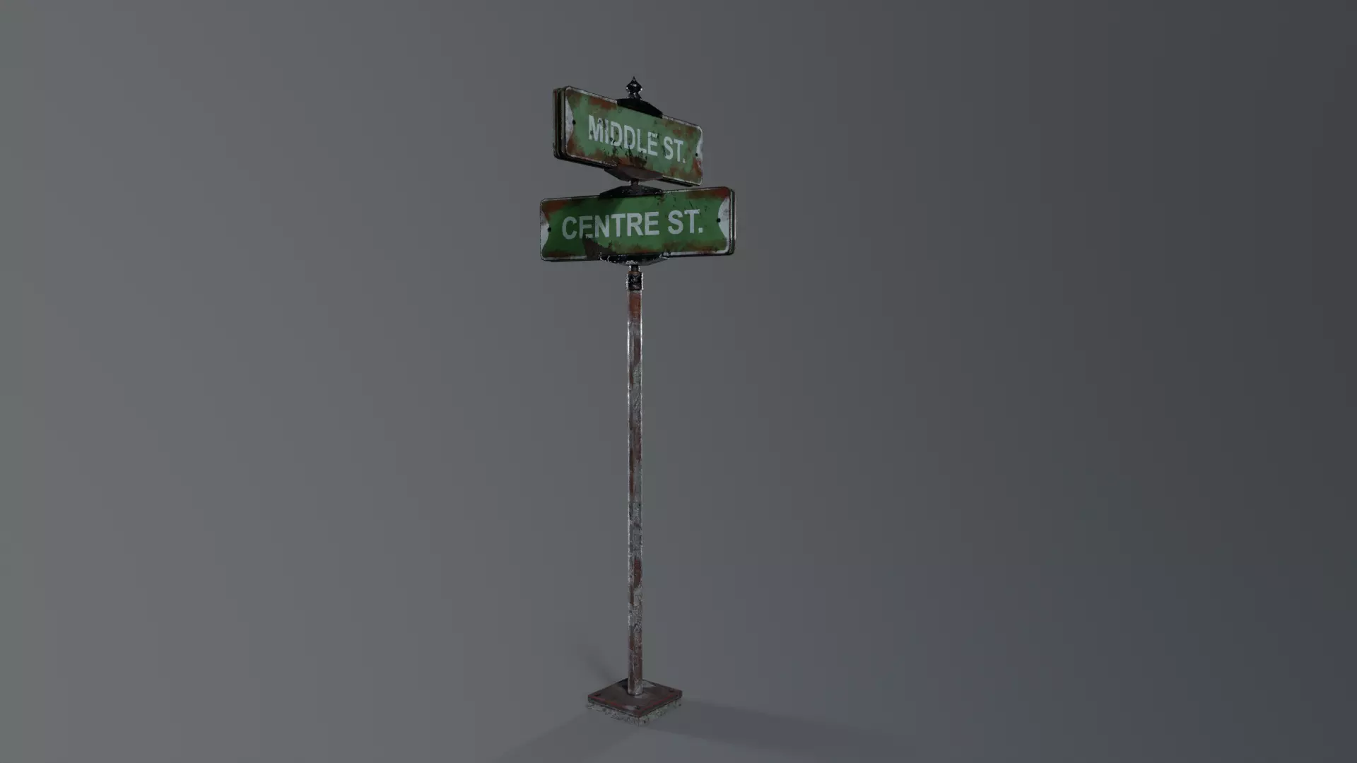 Post Apocalyptic Sign Low-poly 3D model