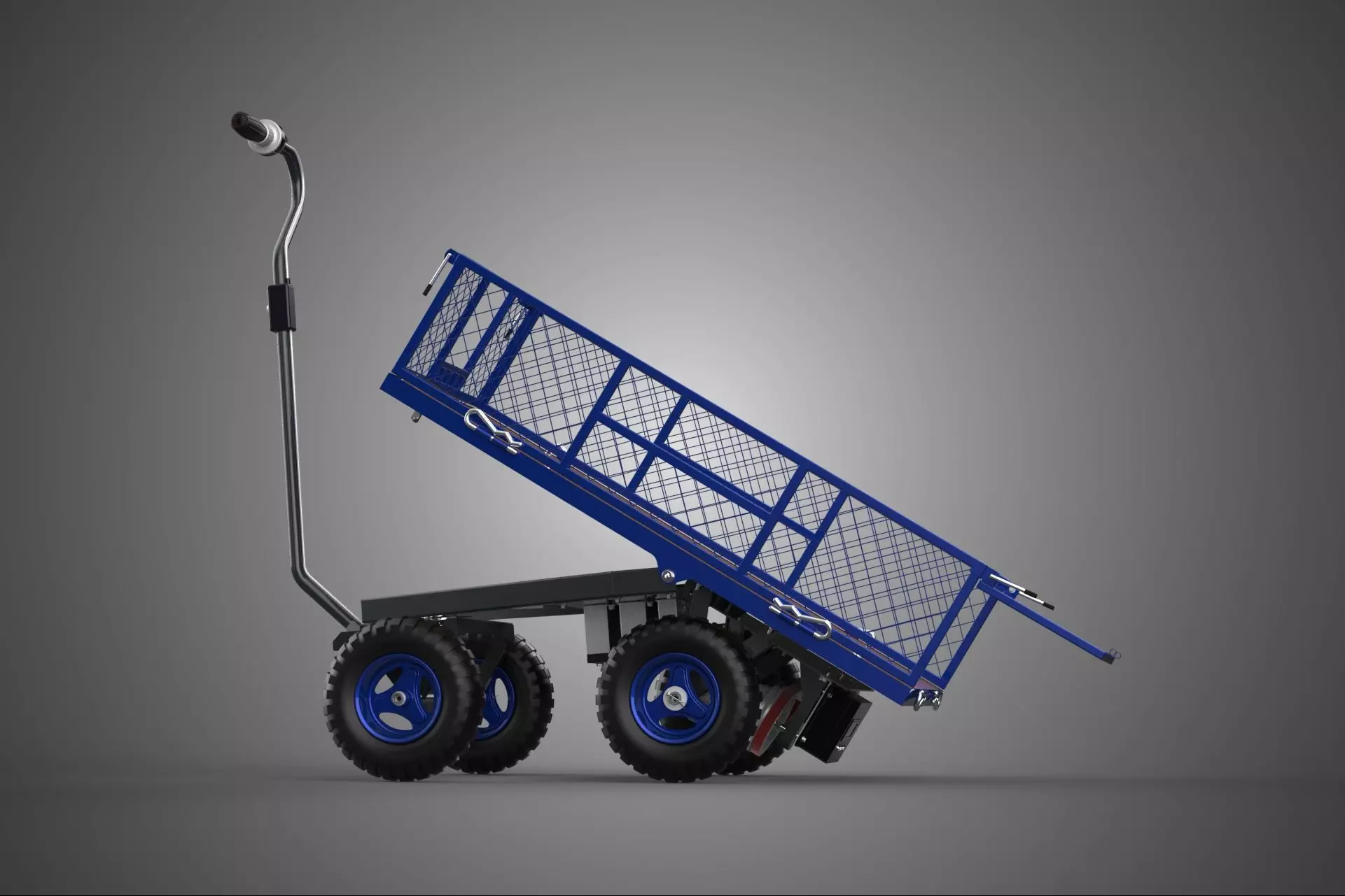 ELECTRIC MOTORIZED TIPPING TILTED TROLLEY WHEELBARROW CARRIER EV 3D model