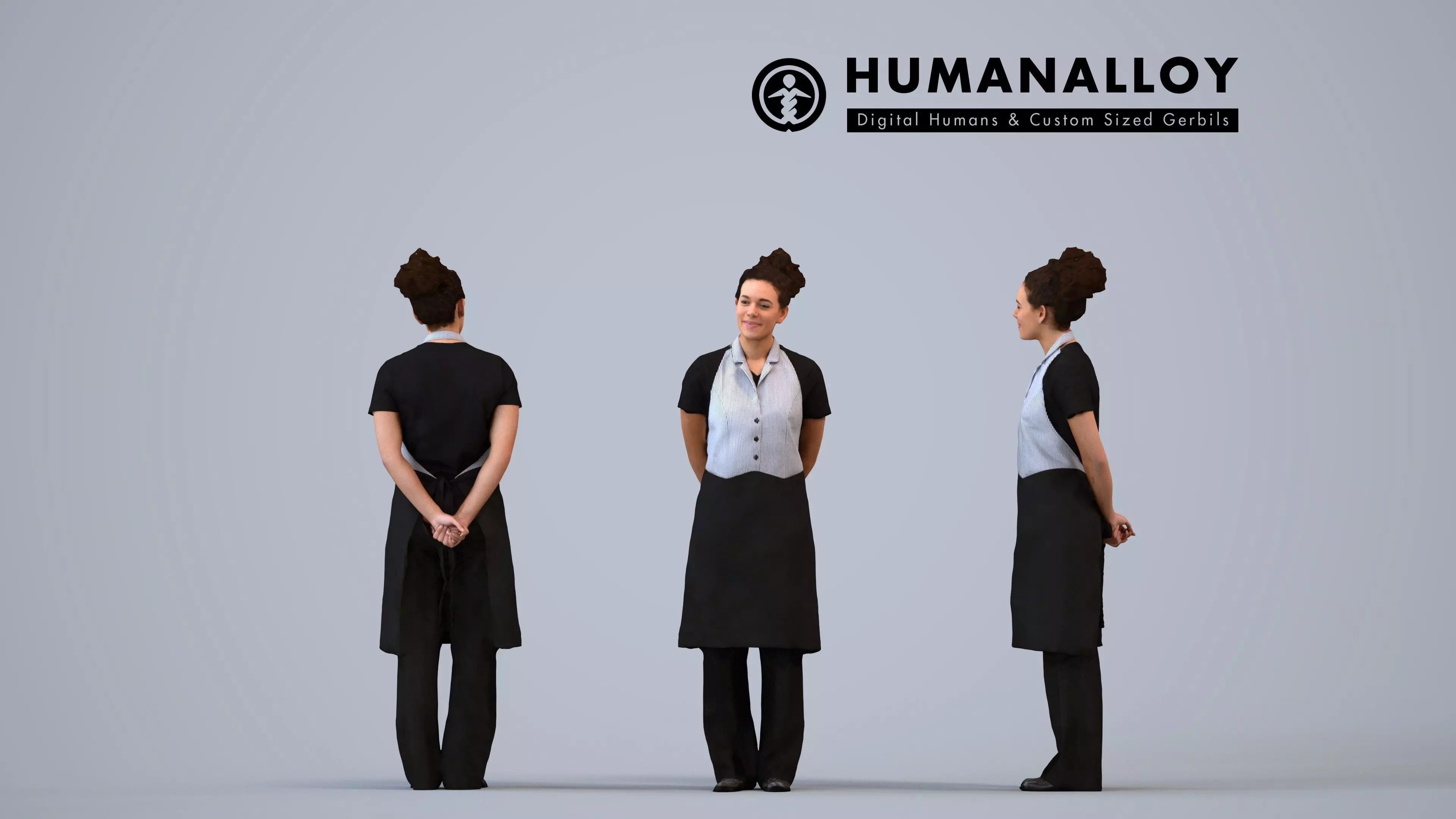 00215Aimee0011 - Adult Black woman waiting in hospitality 3D model