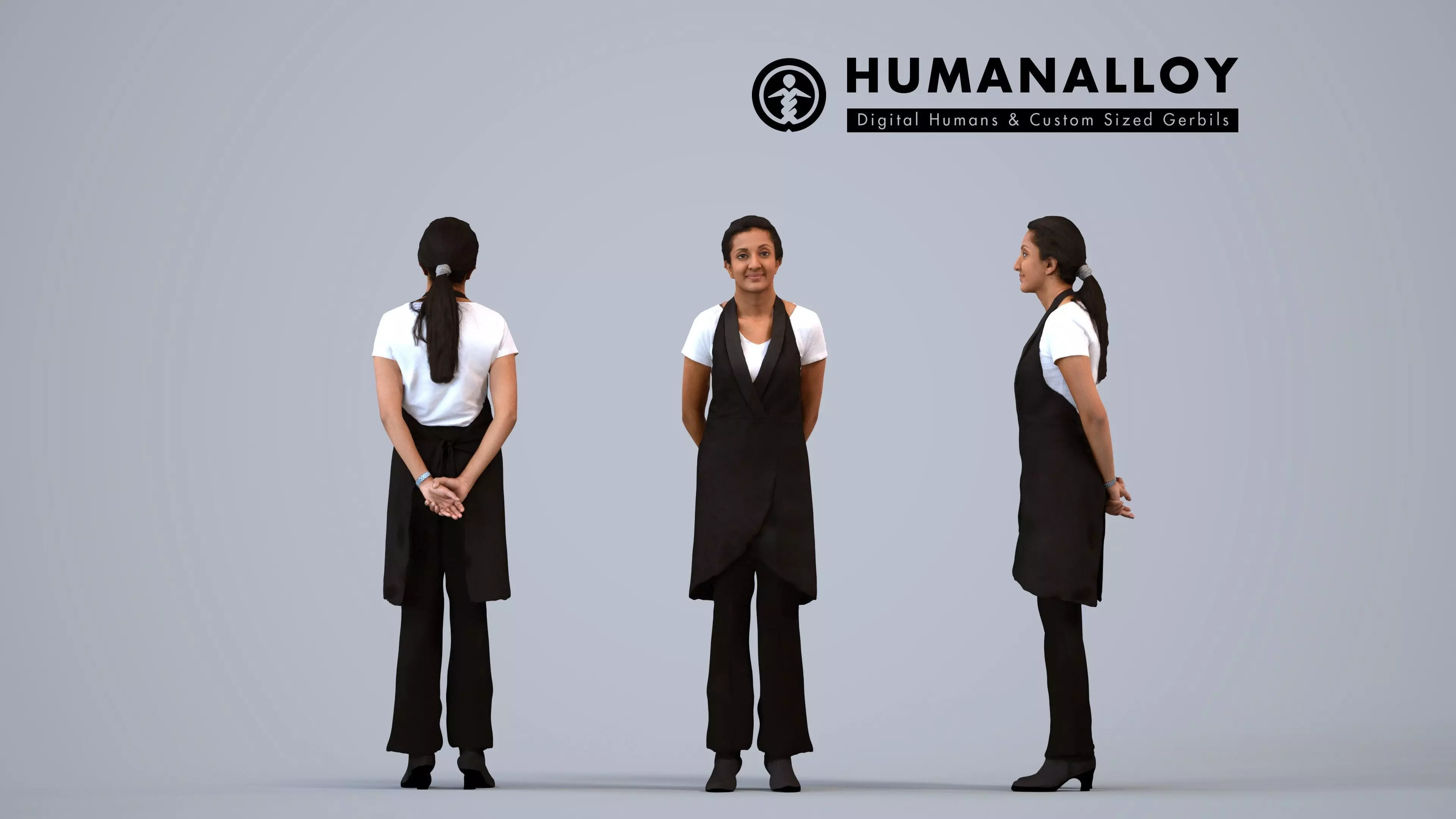 00224Yawan0003 - Adult Indian woman waiting in hospitality 3D model
