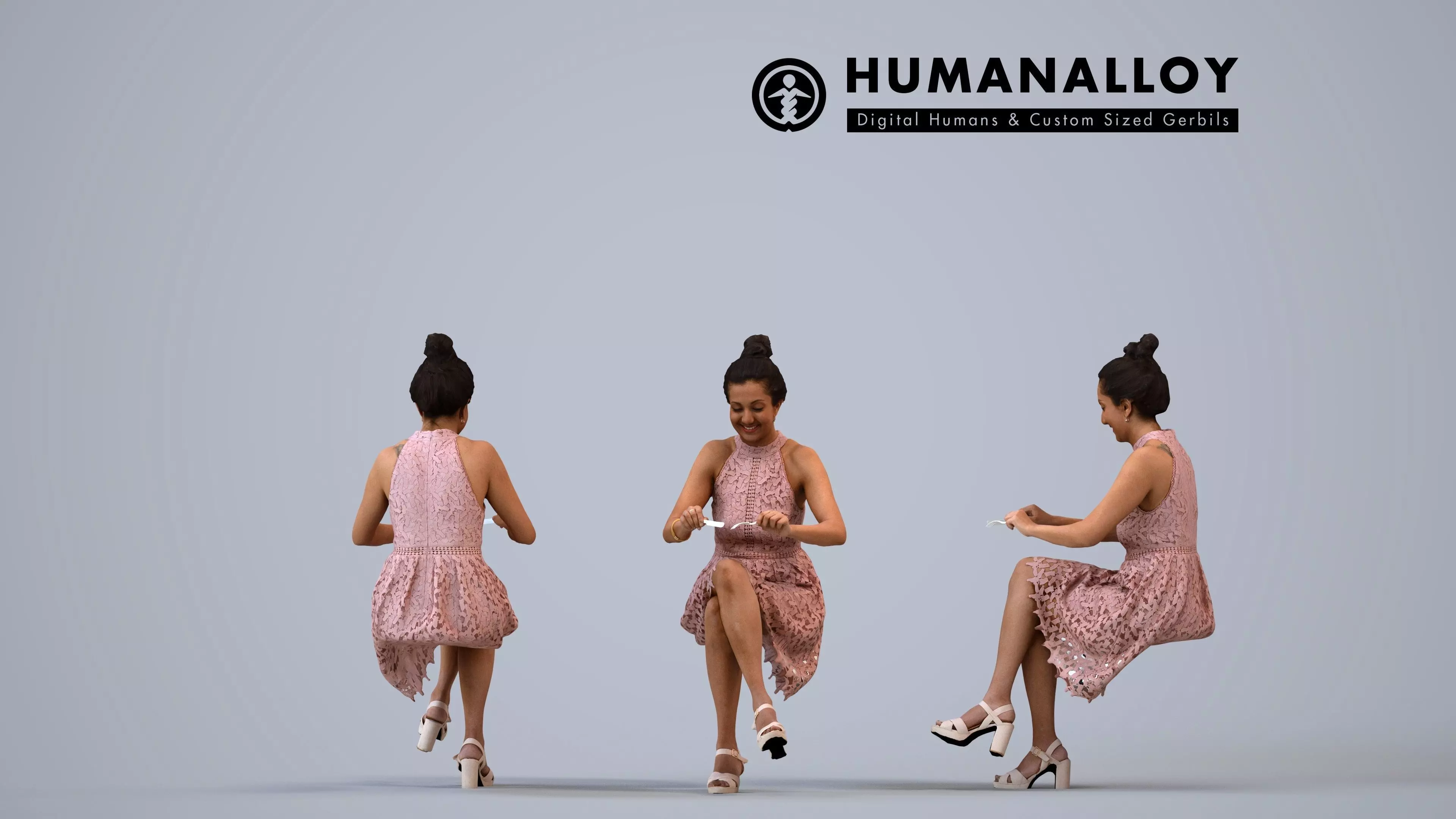 00230Yawan0009 - Adult Indian woman dining in restaurant 3D model