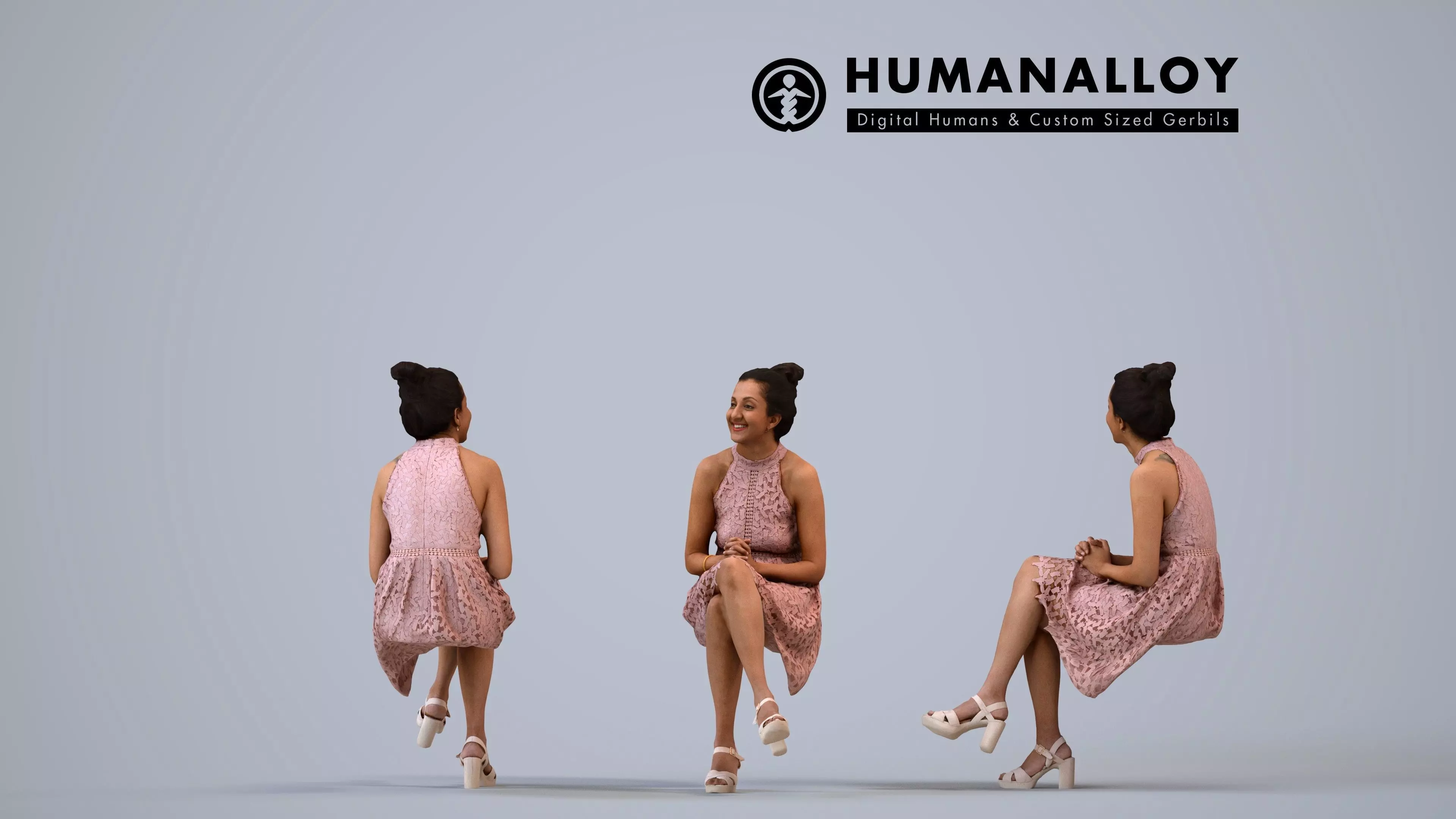 00230Yawan0010 - Adult Indian woman relaxing in restaurant 3D model