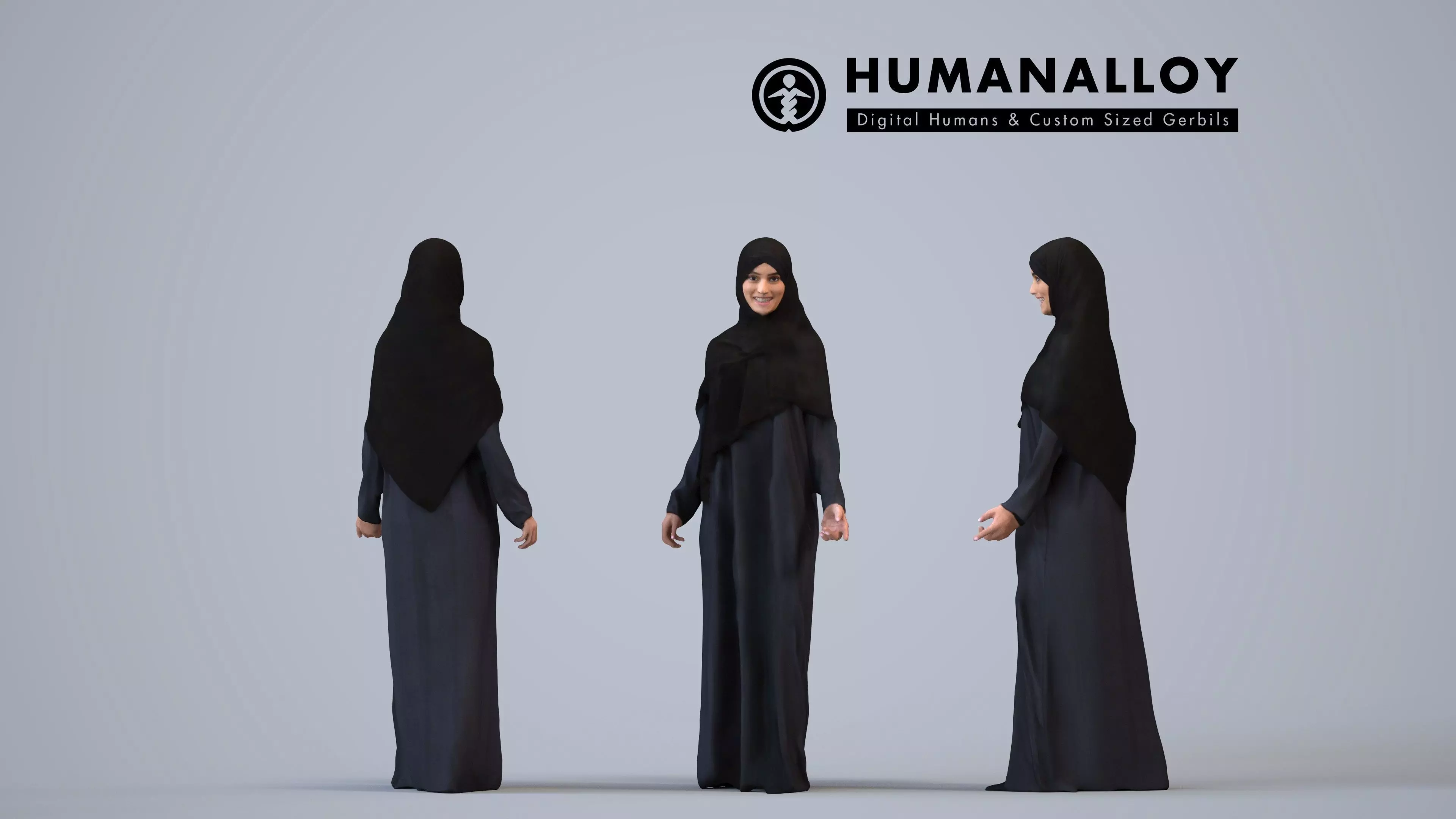 00243Hannah0004 - Adult Middle Eastern woman waiting in public 3D model