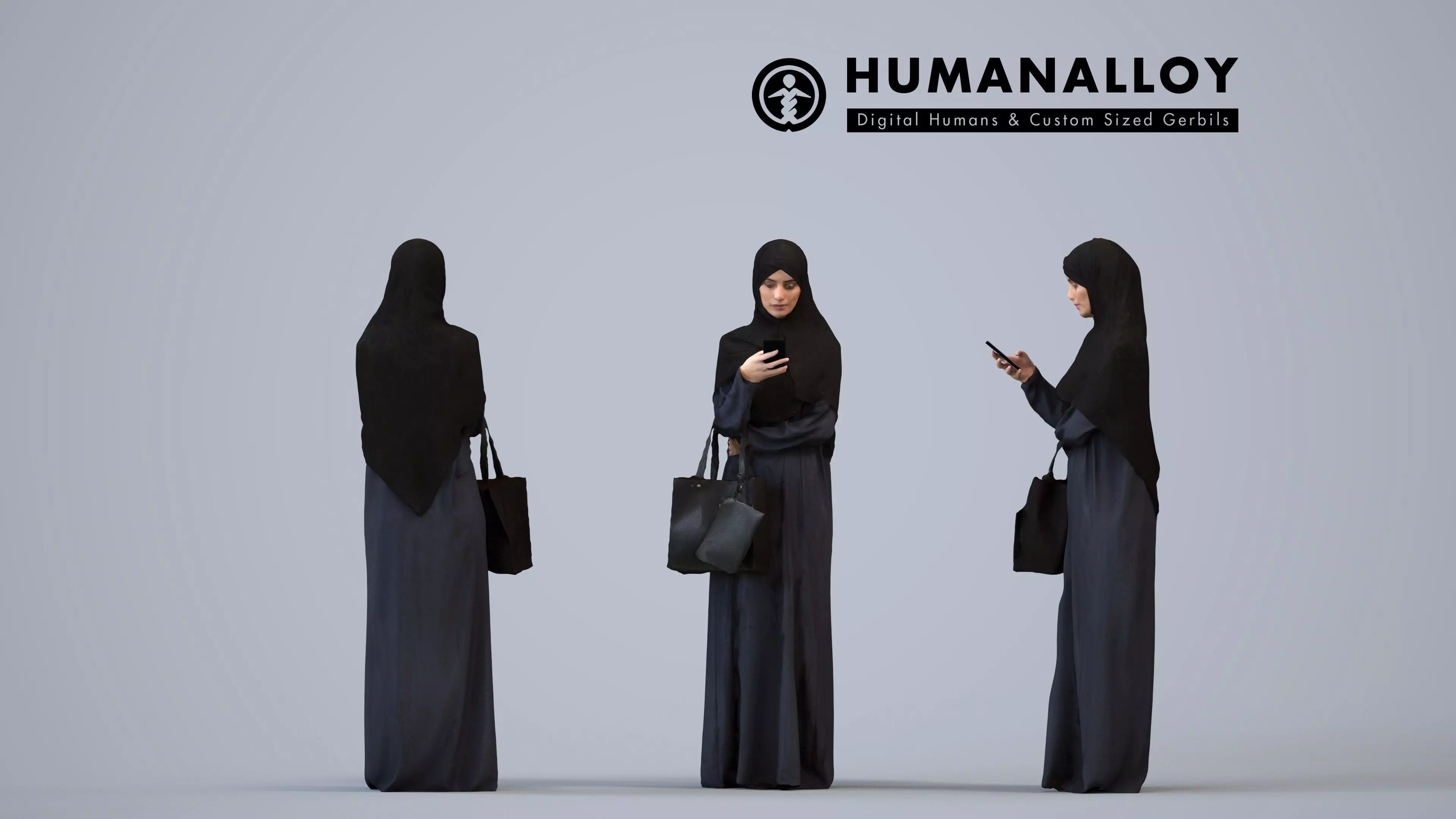 00243Hannah0005 - Adult Middle Eastern woman standing in public 3D model